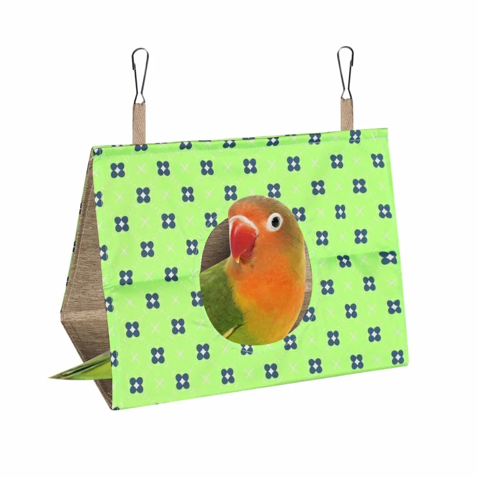 DONGKER Nido per Uccelli Sospeso, Nidi Amaca per Uccello, Gabbia Sospesa per Pappagalli con 2 Ganci in Metallo per Parrocchetti, Inseparabili, Parrucche, Calopsittes