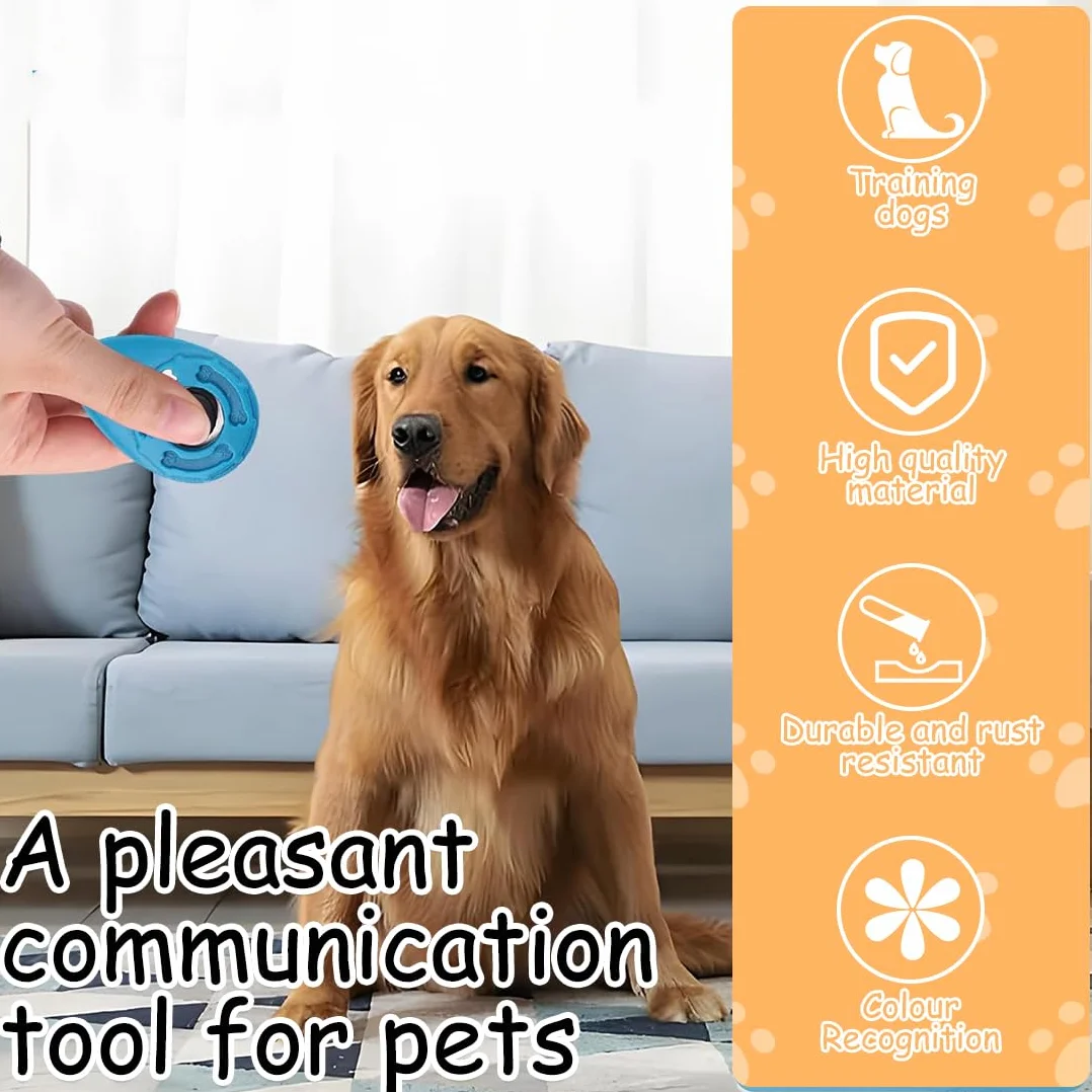 5 Pezzi Clicker per Cani, Clicker per addestramento di animali domestici, Clicker Addestramento Cani Formazione Clicker con Cinturino da Polso per Cane,Gatto,Cavallo