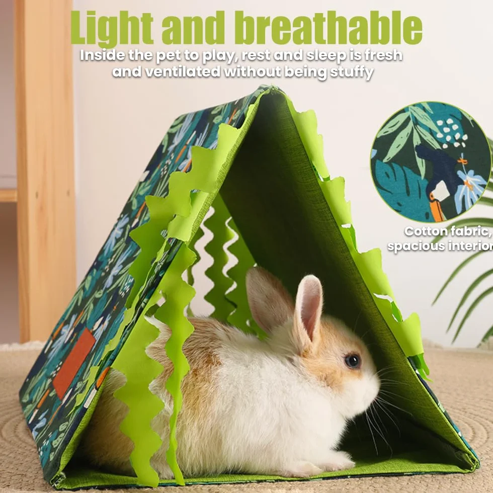 MiOYOOW Letto per Piccoli Animali, Nascondiglio per Criceti con Tenda, Letti Nido per Porcellini d'India, per Ratti, Pappagalli