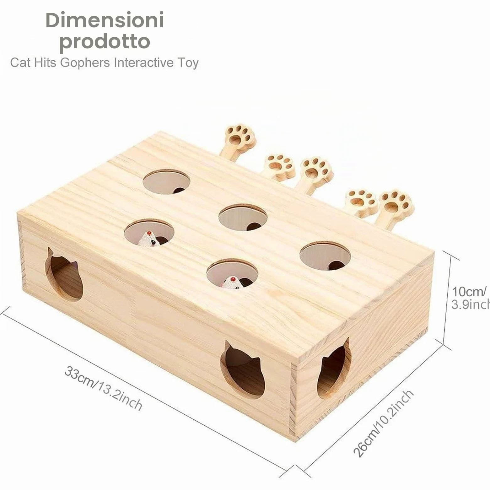 Giocattolo per gatti da caccia, gioco interattivo in legno per gatti, giocattolo interattivo per gatti, per soggiorno, camera da letto o balcone