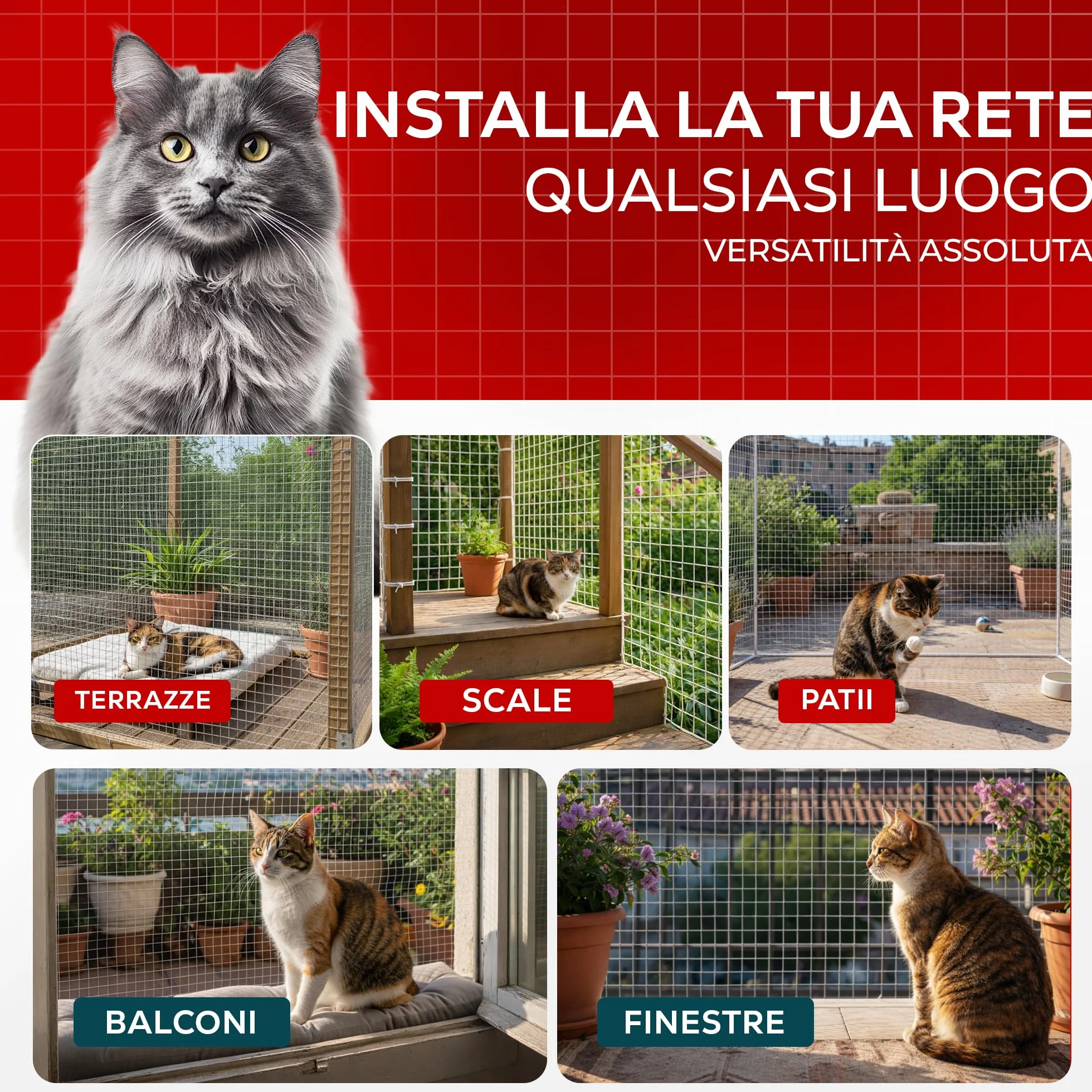 Rete per Gatti I Trasparente I 8x3m I Giocattolo Regalo I Rete per Gatti Balcone Trasparente I Rete Balcone per Gatti | Rete Protezione Balcone e Finestra per Gatti