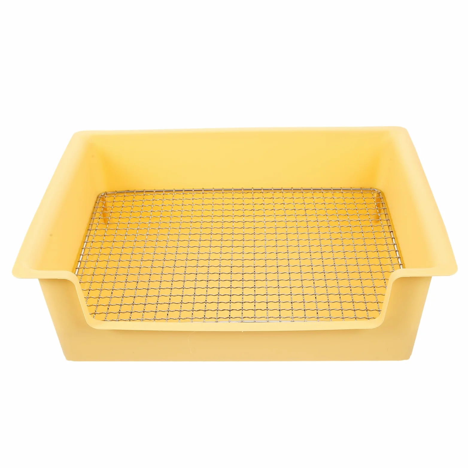 Toilette per Conigli in Plastica Gialla Rettangolare Ampio Spazio attività e Design Portatile per Piccoli Animali da Interno in Bagno o Ufficio