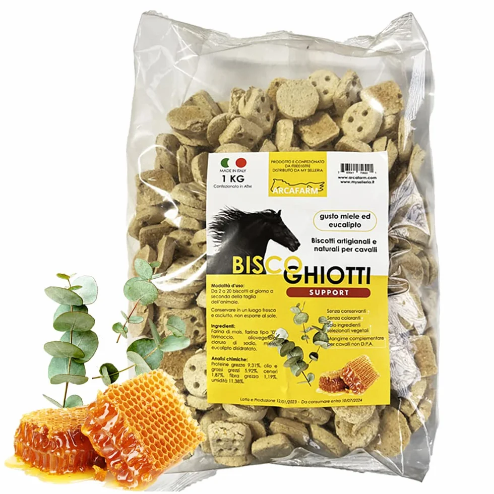 Biscoghiotti Biscotti Artigianali al Miele e Eucalipto per Cavalli 1 Kg Snack Made in Italy Naturali