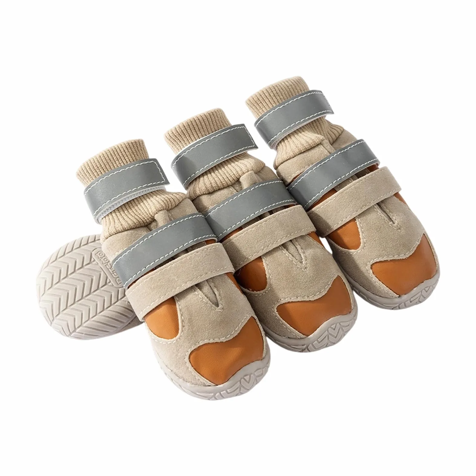 Di 4 protezioni per zampe di cane ispessite antiscivolo suola interna in pile stivali per cani scarpe in peluche per passeggiate escursioni scarpe peluche