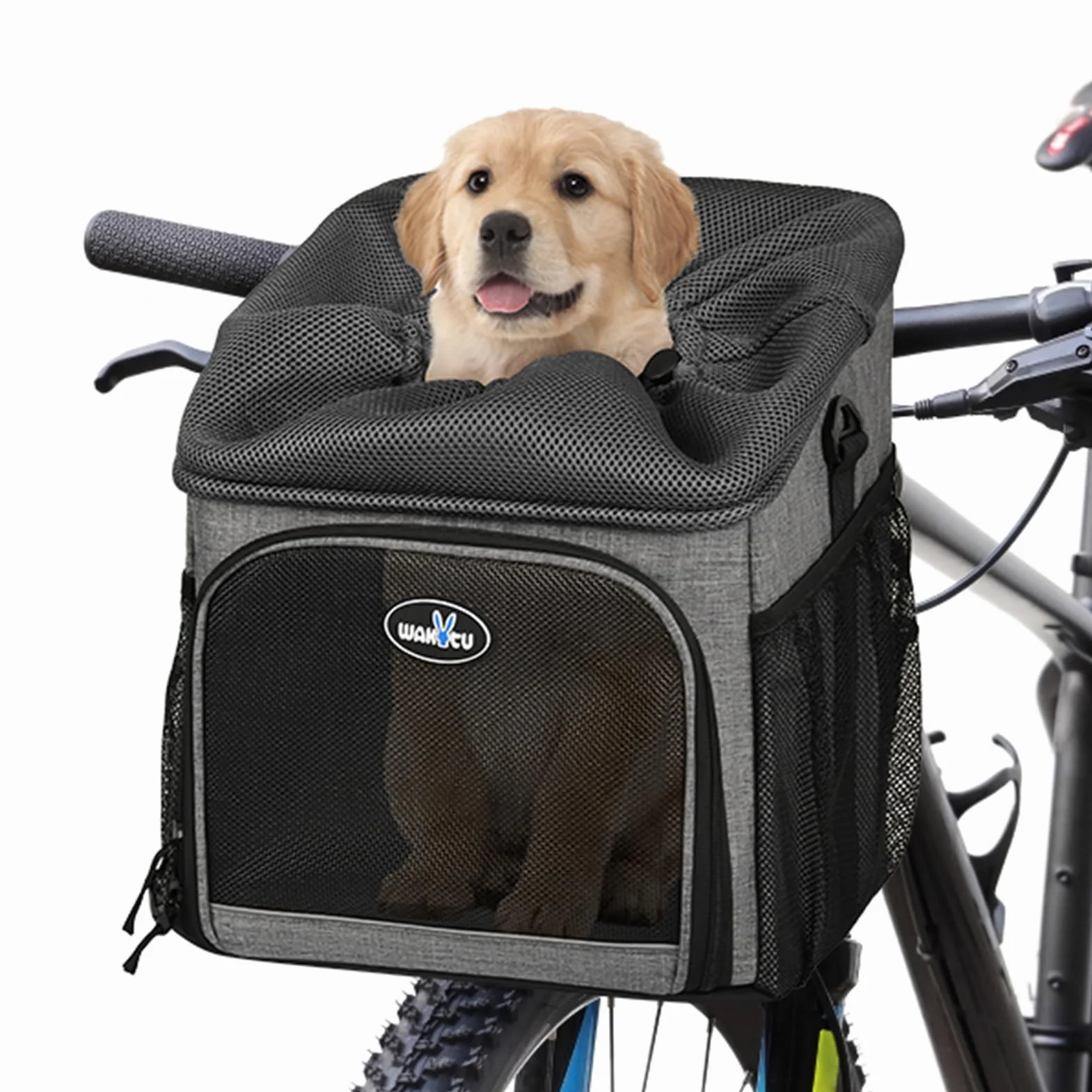 Lixada Zaino portabiciclette per Animali Domestici Portabiciclette per Cani Pieghevole Rimovibile,Cestino per Bicicletta Animale Domestico, per Cani/Gatti,Cestino Multiuso per Biciclette da Trasporto
