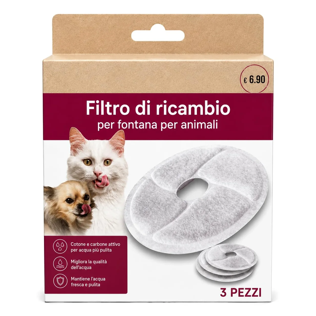 Fontana per Gatti e Cani 2,5 L con Filtro a Carbone Attivo Verde | Indicatore Livello Acqua, Funzionamento Silenzioso, 3 Filtri di Ricambio, Luce Indicatore, Dispenser Automatico