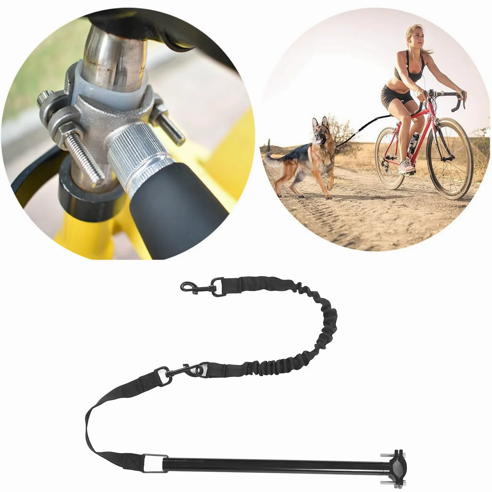 Tyenaza Guinzaglio per Bici per Cani, Guinzaglio per Bicicletta a Mani Libere con Telaio in Metallo ad Alta Resistenza, Guinzaglio per Cani per Biciclette Guinzaglio per Addestramento di Cani