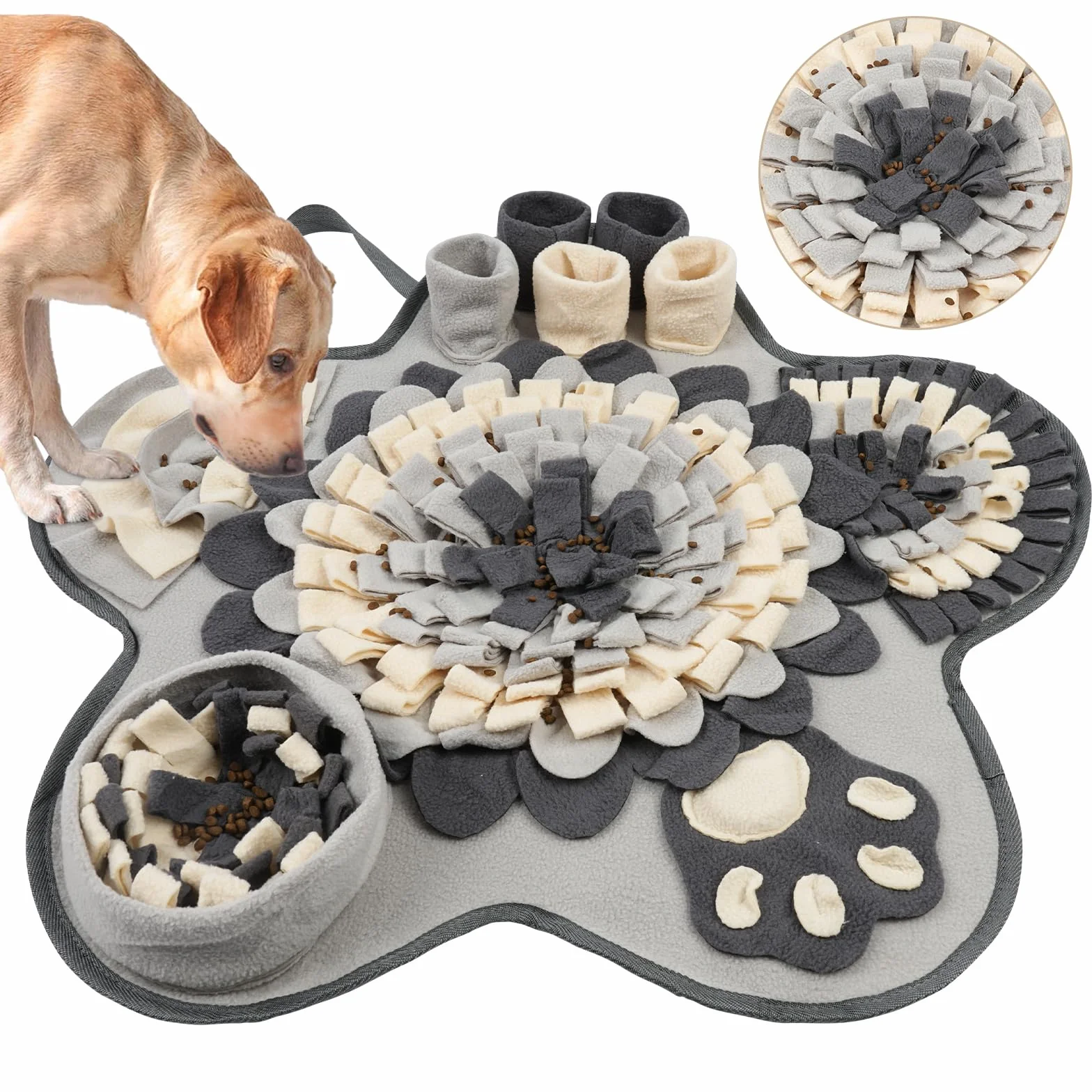 OSDUE Tappeto Olfattivo Cane 60cm Foraggiamento Lavabile Antiscivolo Snuffle Giocattolo Attivazione Mentale