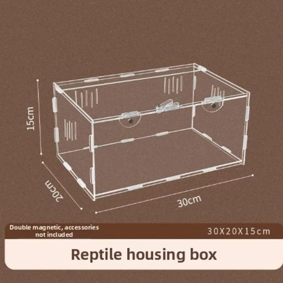 Scatola Allevamento per Gechi e Ragni Scatola Allevamento per(30*20*15cm) | Chiusura a scatto per sicura, fori ventilazione laterali, design a conchiglia, previene fughe, per ideale per gechi