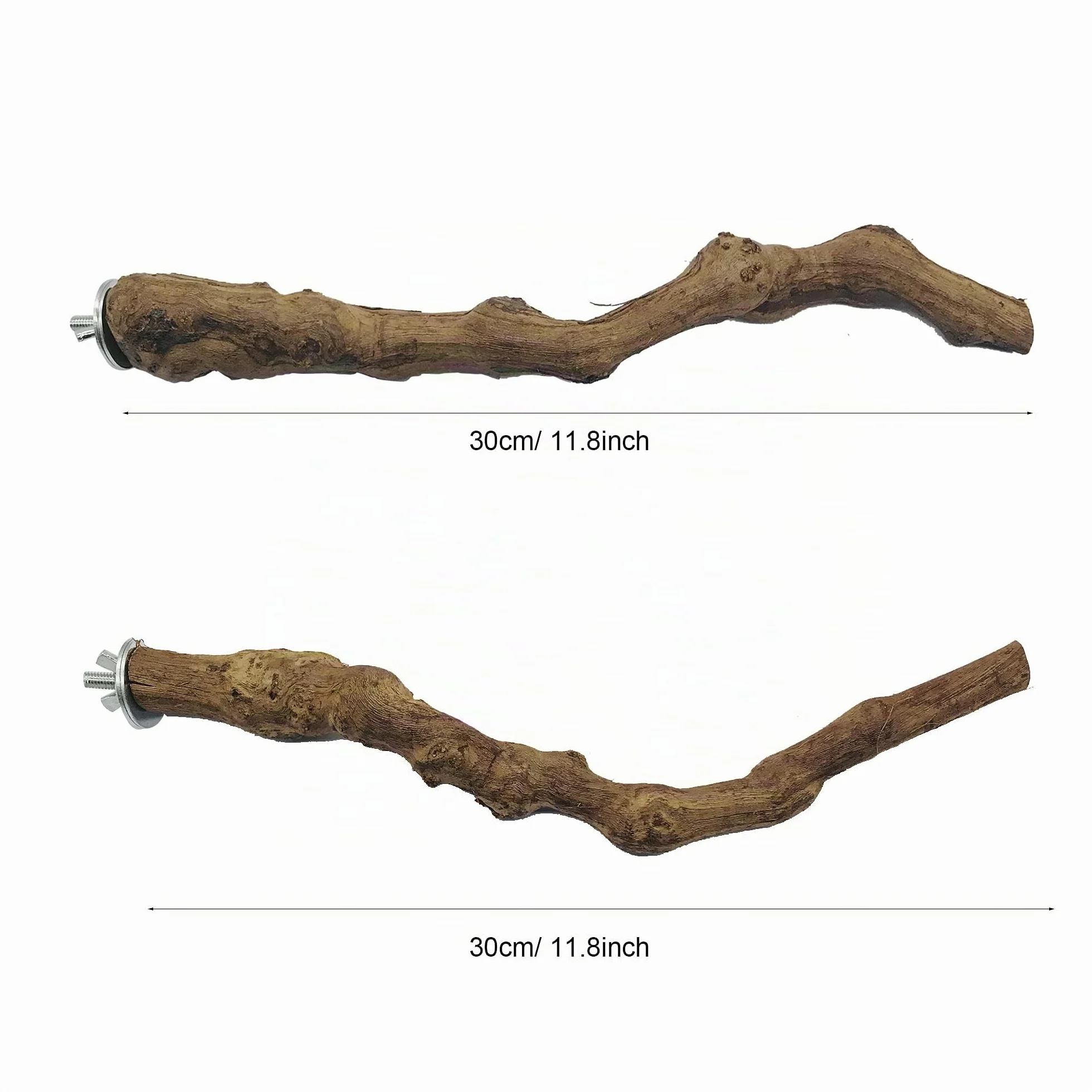 4 Pz Giocattolo per Pappagalli, Ramo D'uva Naturale Giocattolo per Uccelli, Trespolo Posatoio Supporti per Uccelli in Legno Naturale per Piccolo Medi Pappagalli