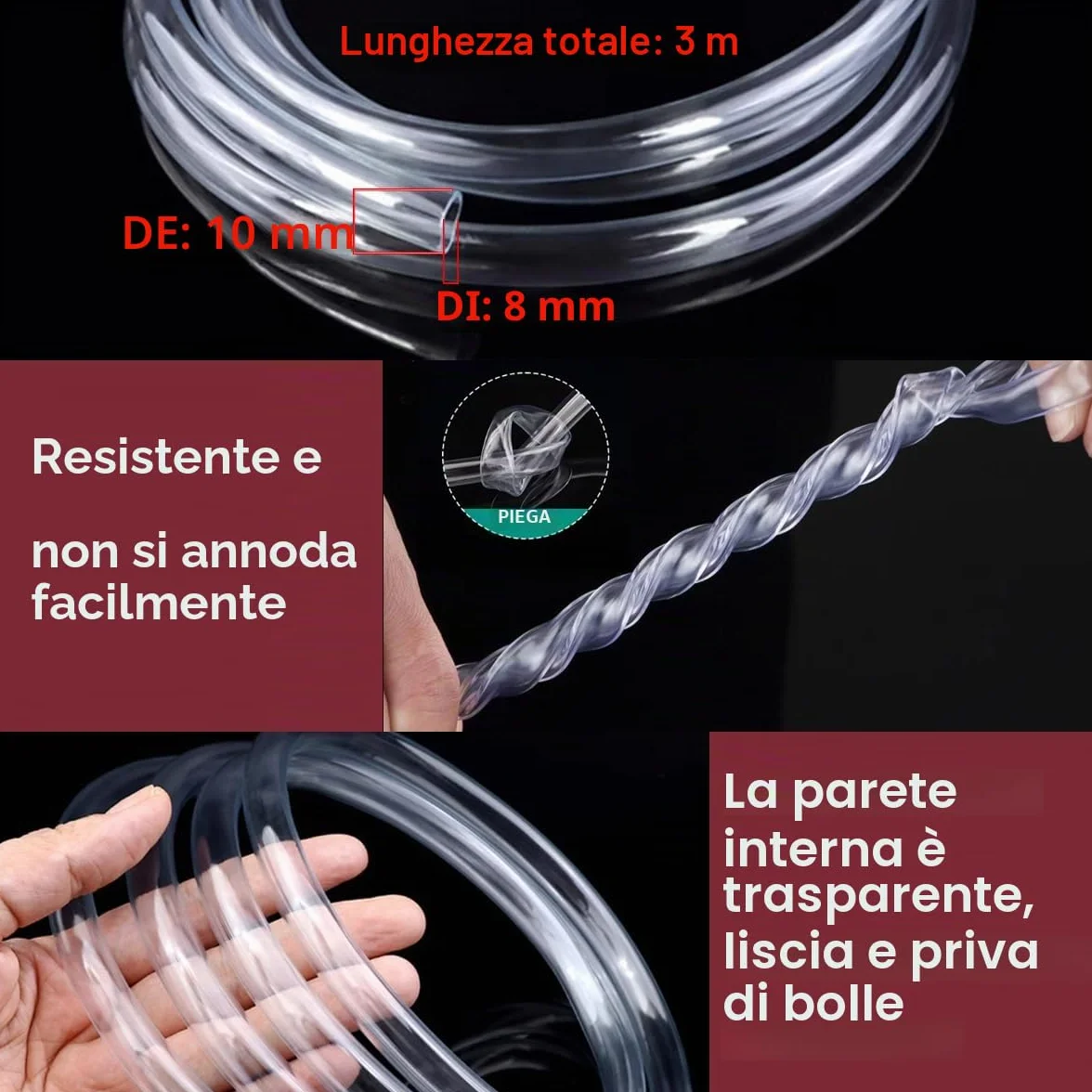 Mini Pompa Acqua Sommergibile, CESFONJER Pompa Dell'olio ad Acqua Brushless con cavo da 46cm per Terrari, Stagno di Pesce, Sistemi di Circolazione, (con Diametro 8mm 3m Lunga Tubazione in PVC Morbido)