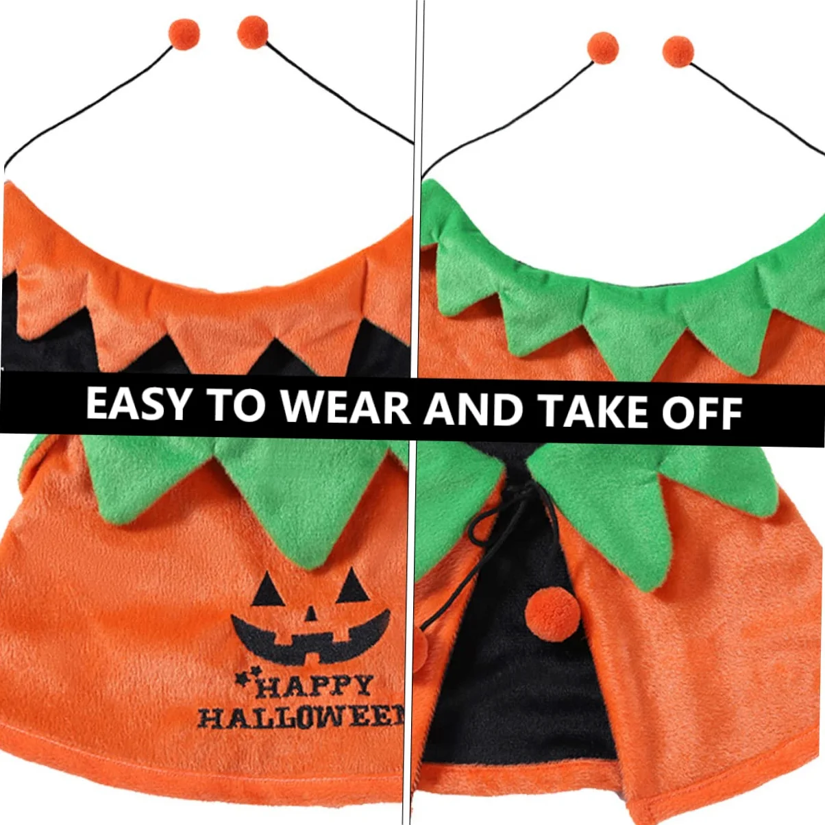 POPETPOP 3Pcs Accessori Per Il Cani Cartoni Animati Decorazione Regali Cat Cape Festival Orange Abbigliamento Decorazioni Divertente Pet Gattino Gatti Doppio Mantello Partito