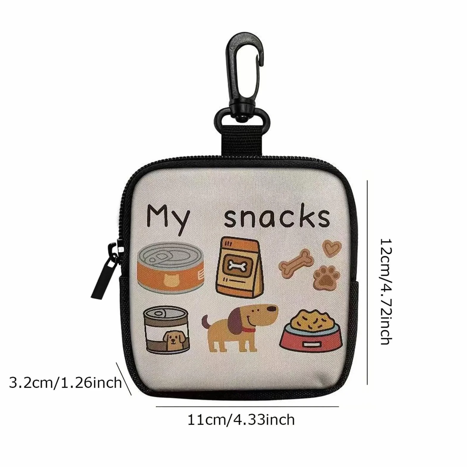 Generisch Borsa per snack per cani, portatile per dispenser di snack, compatta per addestramento degli animali domestici, accessorio portatile in silicone e nylon, porta ricompensa per