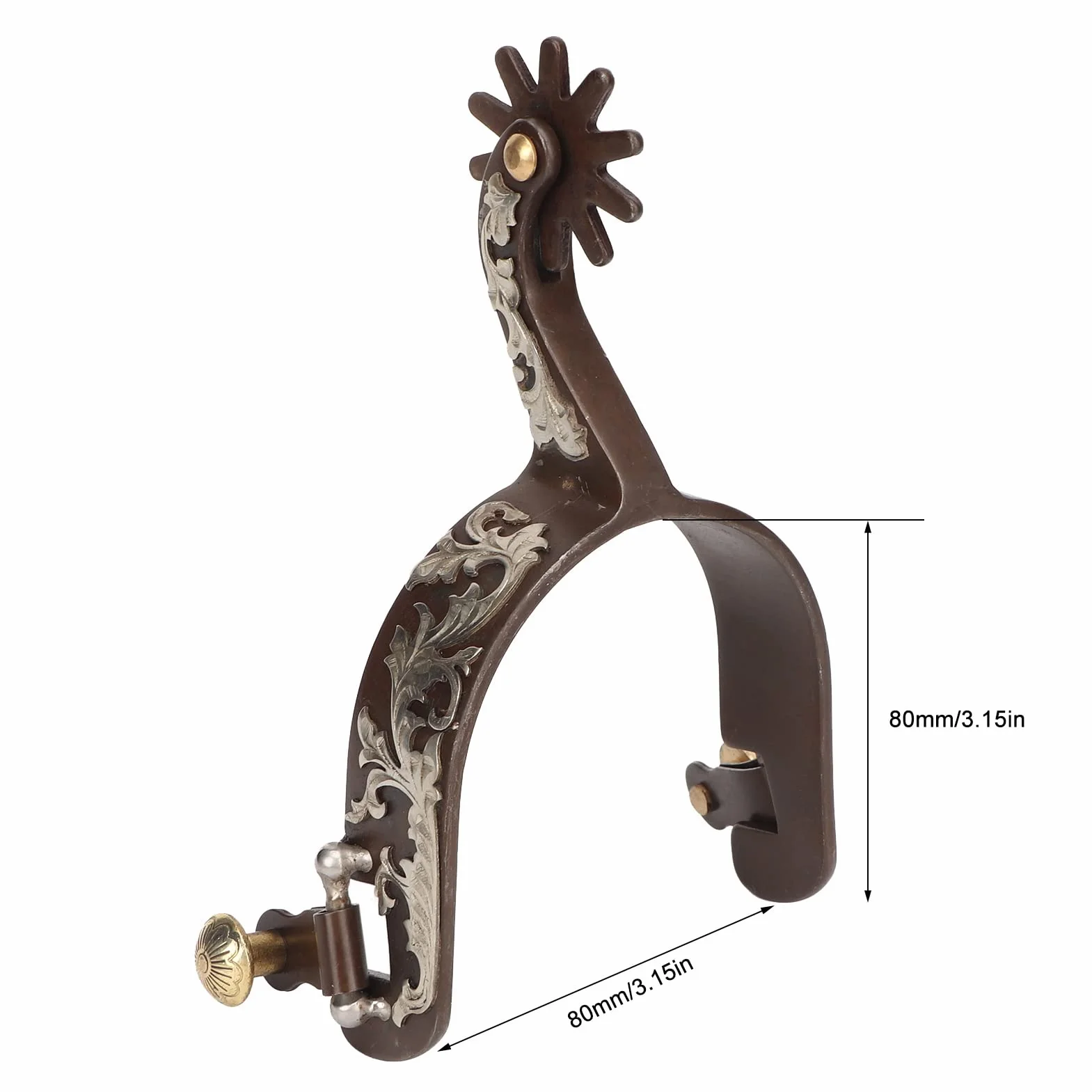 Speroni da Cavallo, Speroni da Stivale da Cavallo in Acciaio da 2 Pezzi Speroni da Cowboy Occidentali, Sperone da Cavallo in Bronzo Vintage per Addestramento di Cavalli Equestre