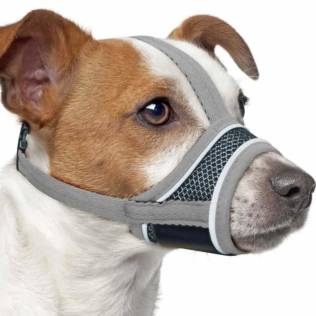 Museruola Cane, Museruola Addestramento per Cani a Maschera, Museruola Traspirante Cani Regolabile con Cinghie, Copertura per Cani di Piccola Media Taglia, S