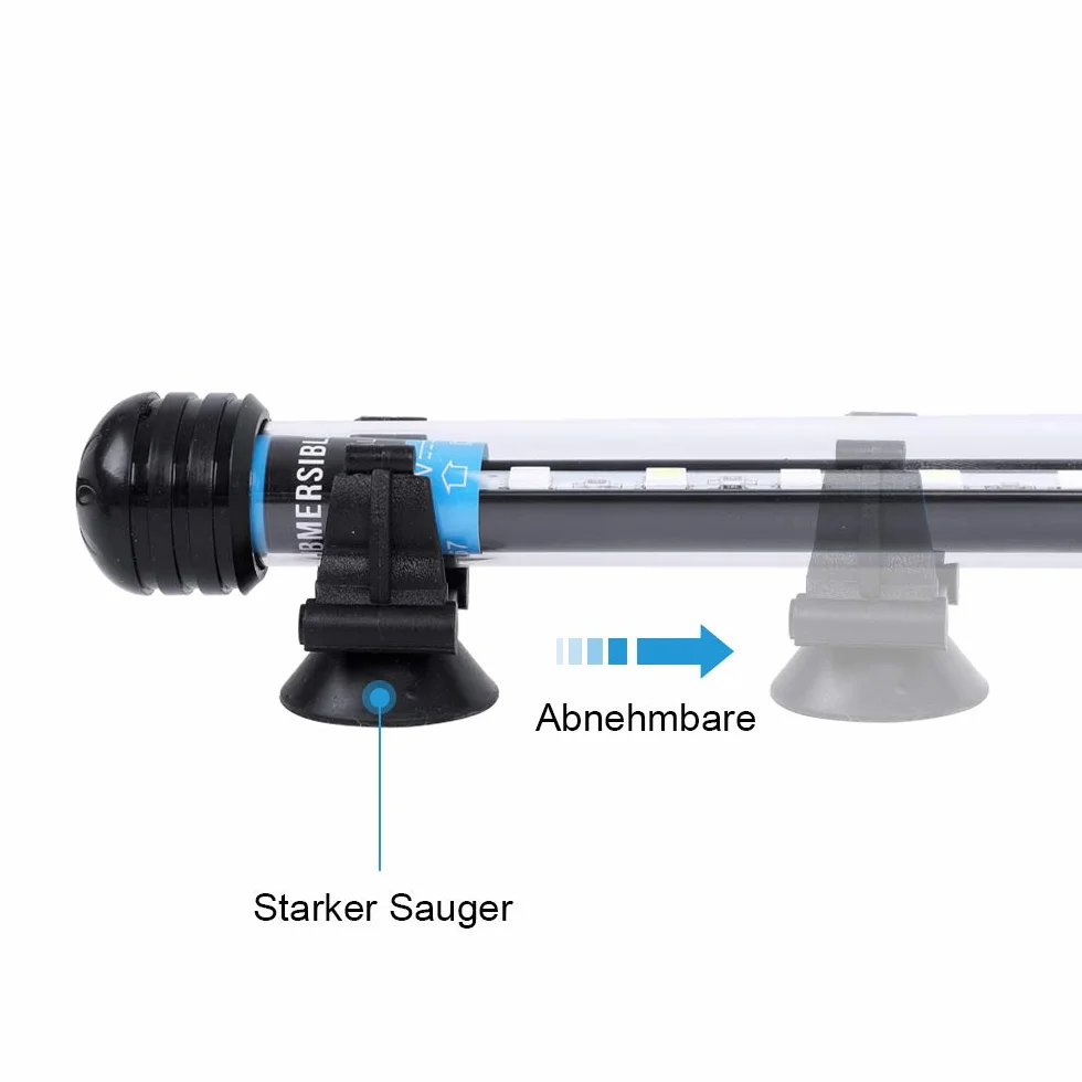 VARMHUS Aquarium Lighting Luce di Pesce Drago Illuminazione per Acquario Impermeabile (Deutschland Lagerhaus) (Bianco & Blu, 28cm)
