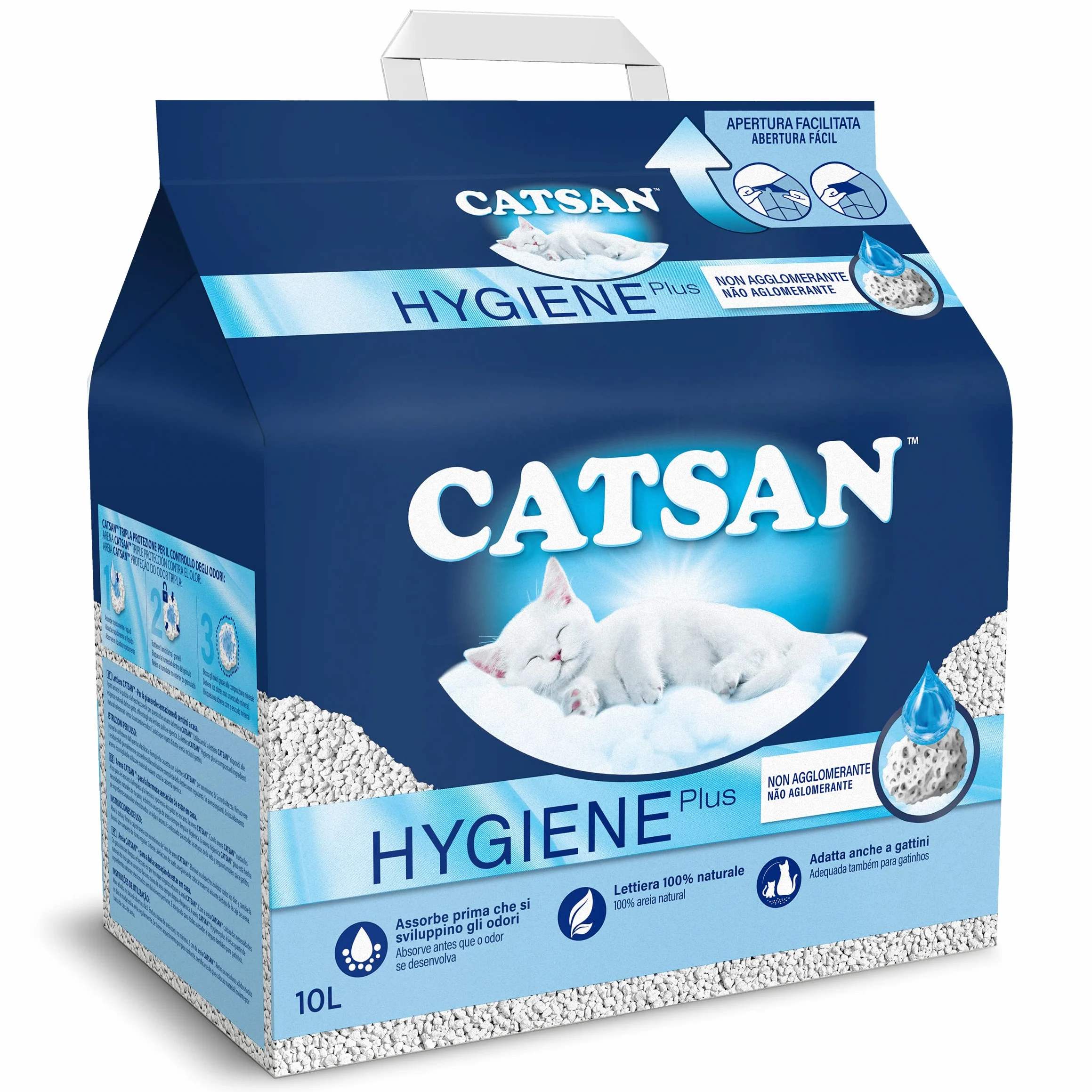 Catsan Hygiene Plus Lettiera per Gatti, 10L