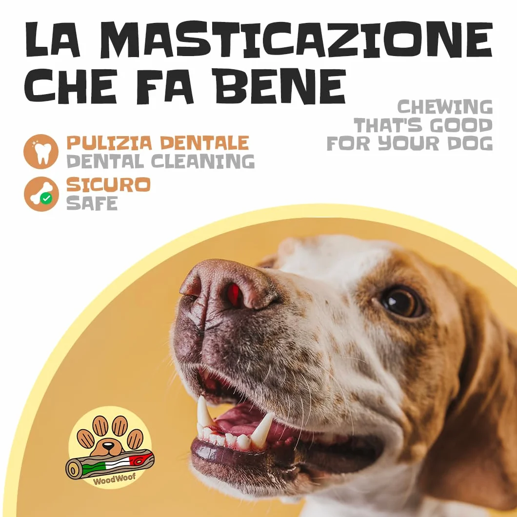WoodWoof Masticativi Naturali per Cani - Radice di Erica M 200-400 g - Antistress, Senza Additivi, Igiene Dentale - Cani 15-25 kg