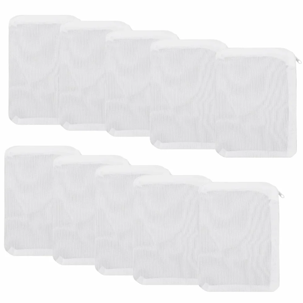 Pezzi Sacchetti Filtranti in Rete per Acquario 11x7 cm Nylon Riutilizzabili con Cerniera