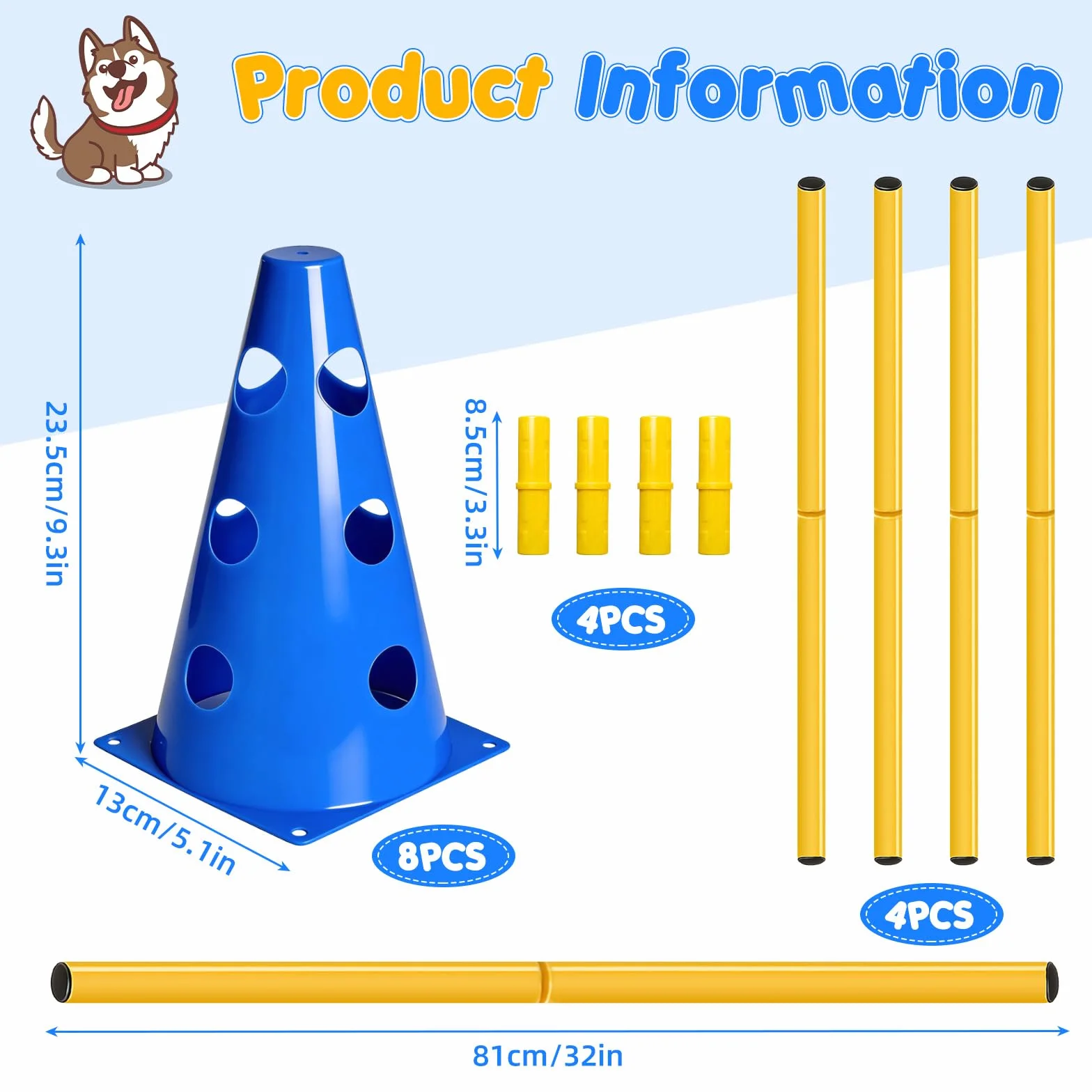 Set di 6 agility per cani, cavaletti, cani, hobby, ostacoli, ostacoli, hobby, horsing