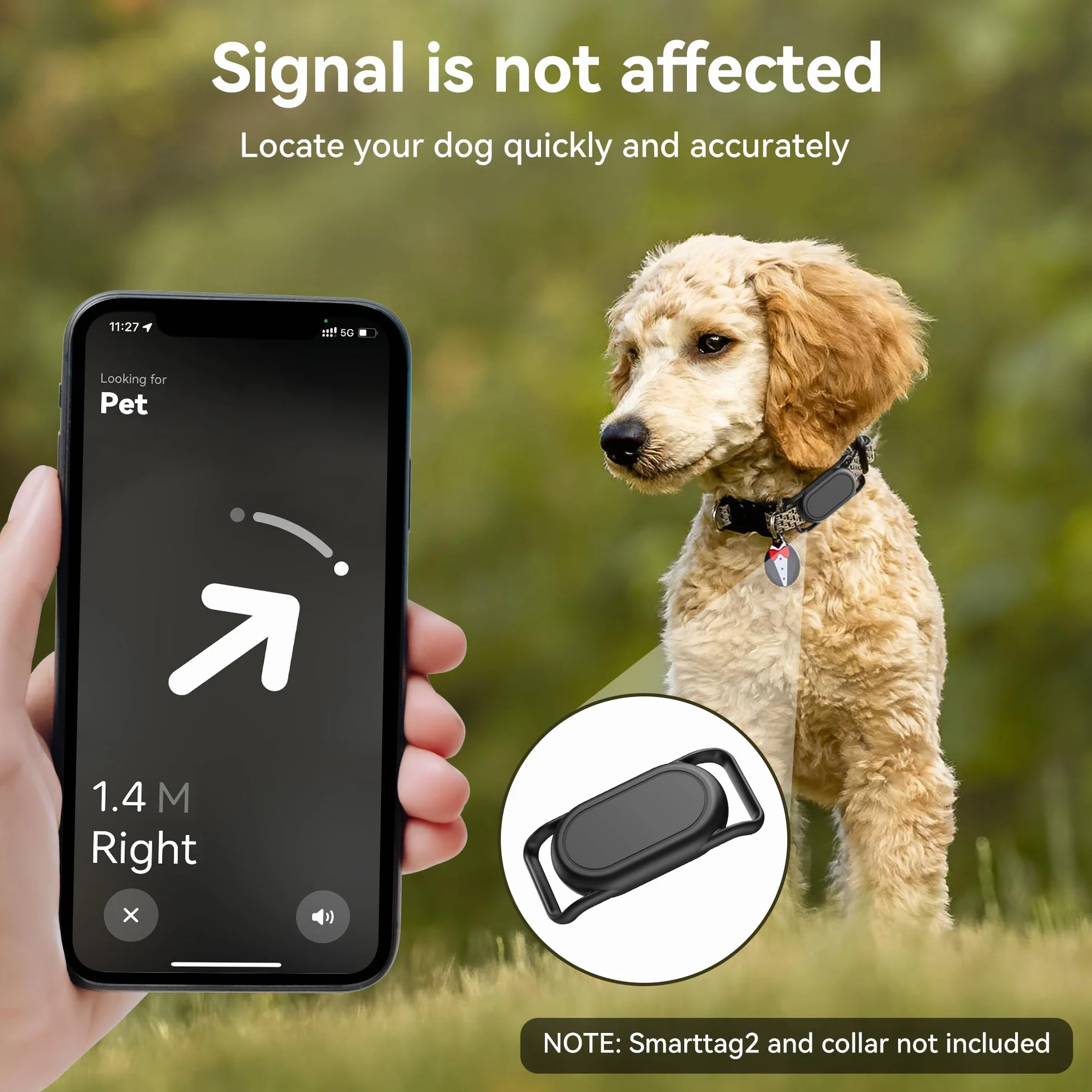 DDJ Supporto per collare per cani Samsung Smart Tag 2, custodia impermeabile in silicone per Galaxy Smarttag2, anti-smarrimento e resistente ai graffi, per gatti, animali domestici, si adatta a