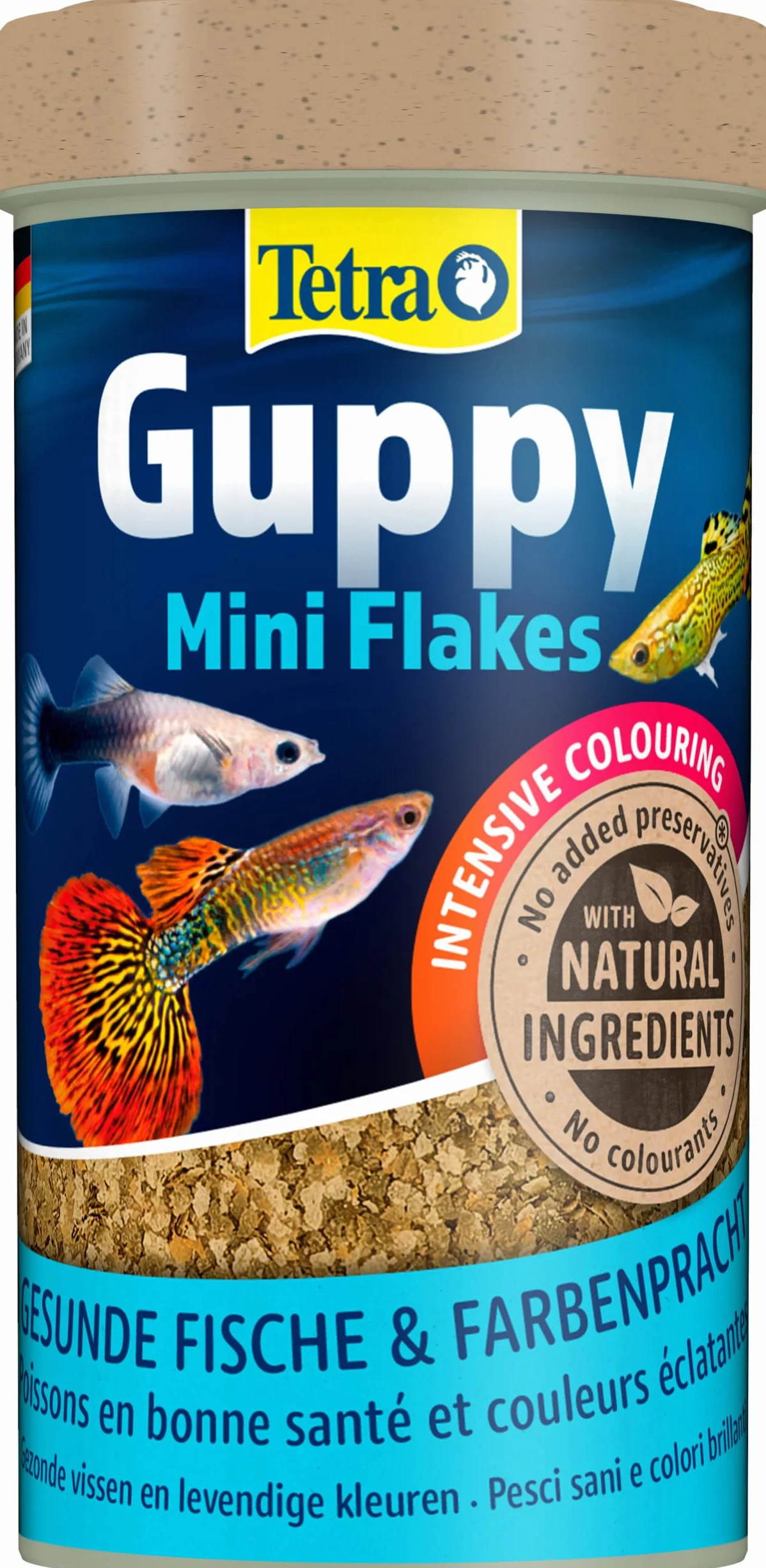 Tetra Guppy Mini Flakes - Mangime per Tutti i Guppy, mangime in Scaglie Fini per Una Dieta equilibrata e Ricca di nutrienti, lattina da 250 ml