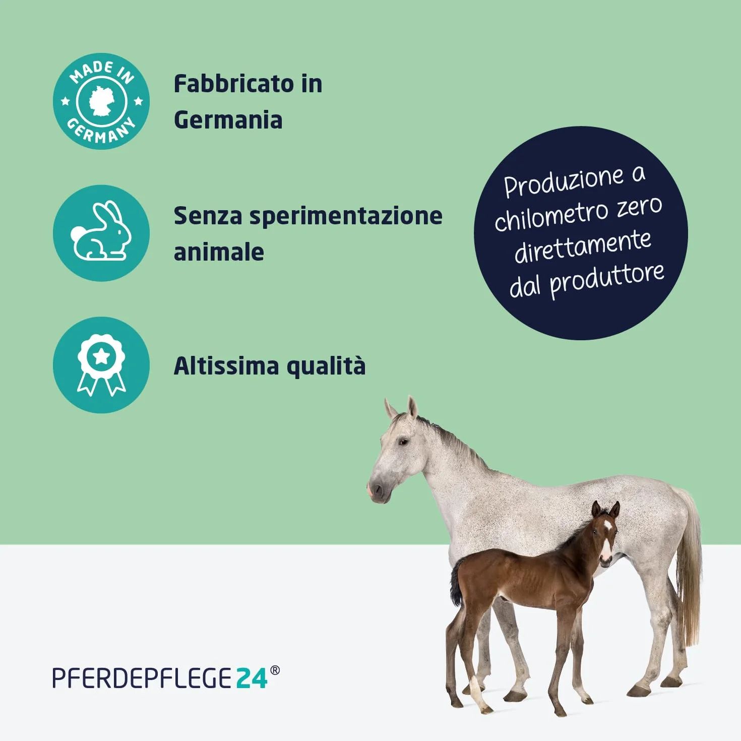 PFERDEPFLEGE24 Lo Spray per Coda & Criniera del cavallo in 0,5l, 1l, 2,5l & 5l - Lucentezza splendente, pettinabilità facile & cura delicata - Accessori & trattamenti per il cavallo