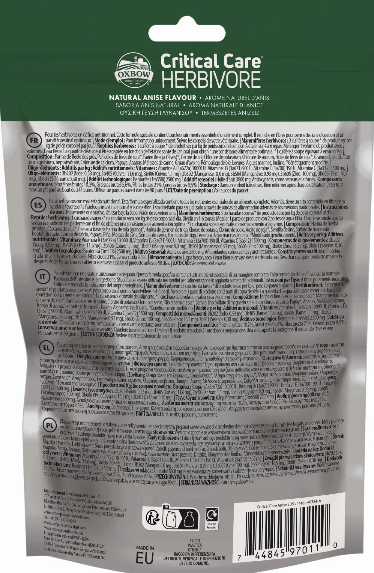 Oxbow Critical Care Herbivore Anice 141 g