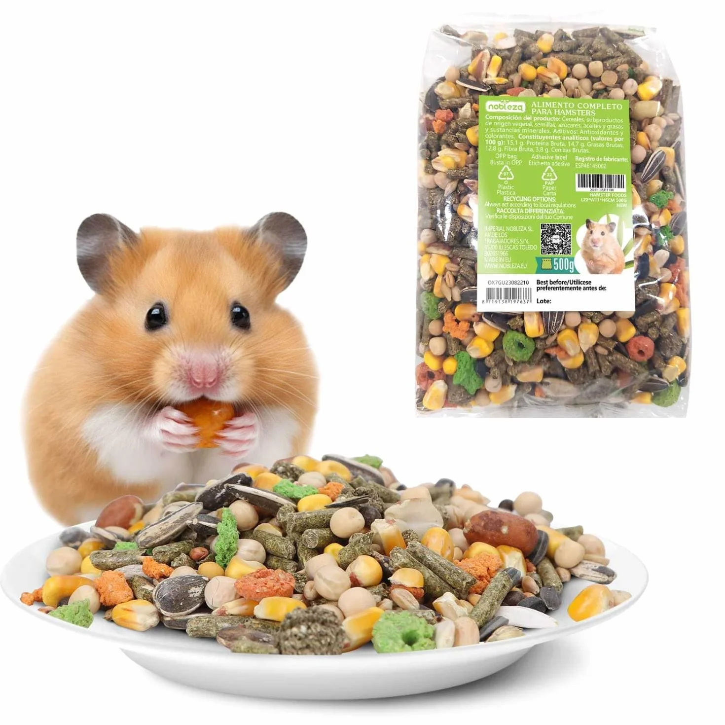 Nobleza Mangime per Criceti 500g Alimento Completo per Gerbilli