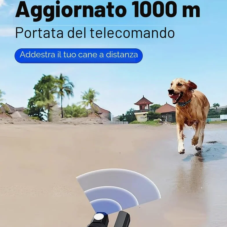 Collare da Addestramento per Cani | Portata XXL di 3000 m | Conforme Nuova Legge Benessere Animali 2026 | 3 moda Beep, Vibrazione, Boost Vibrazione | Per cani di Tutte le Taglie |