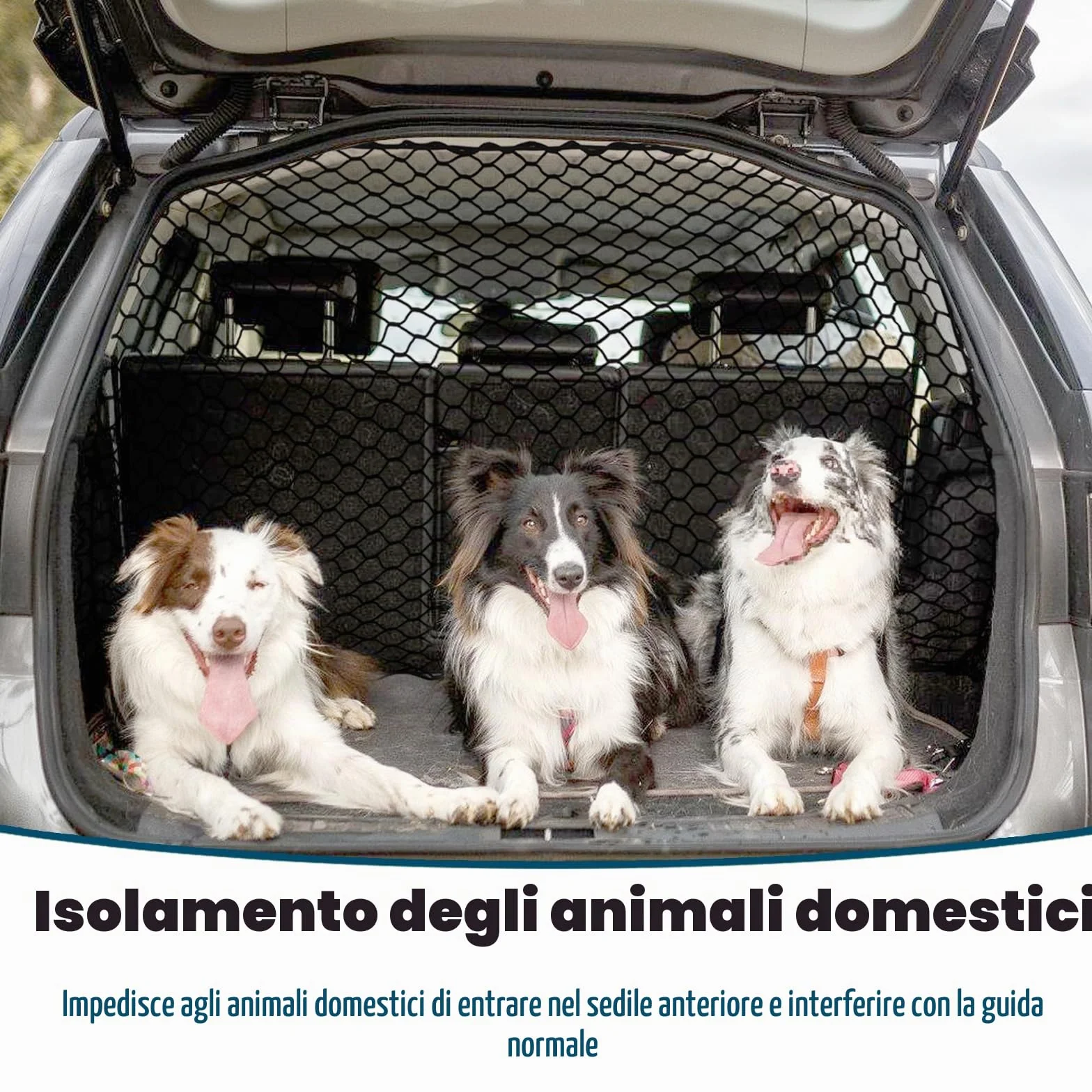 120×70 cm Barriera Rete Auto per Cane, Rete Macchina per Cani Bagagliaio, Porta Barriera Veicolo Regolabile Protettiva per Cani Mesh Sicurezza per Camion SUV Auto