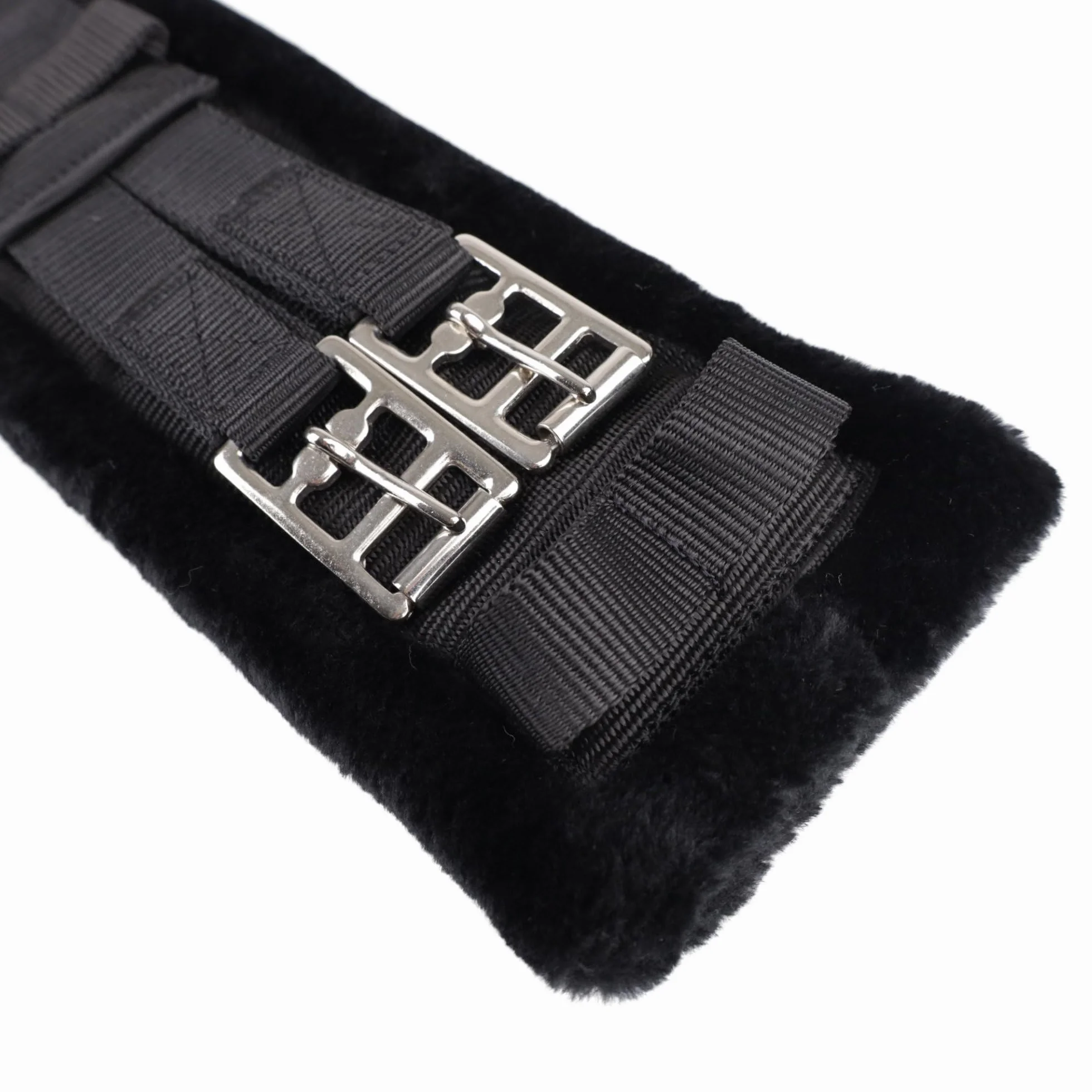 USG Sottopancia Corto in Nylon con Imbottitura in Pelliccia Sintetica, Nero/Nero, 45 cm