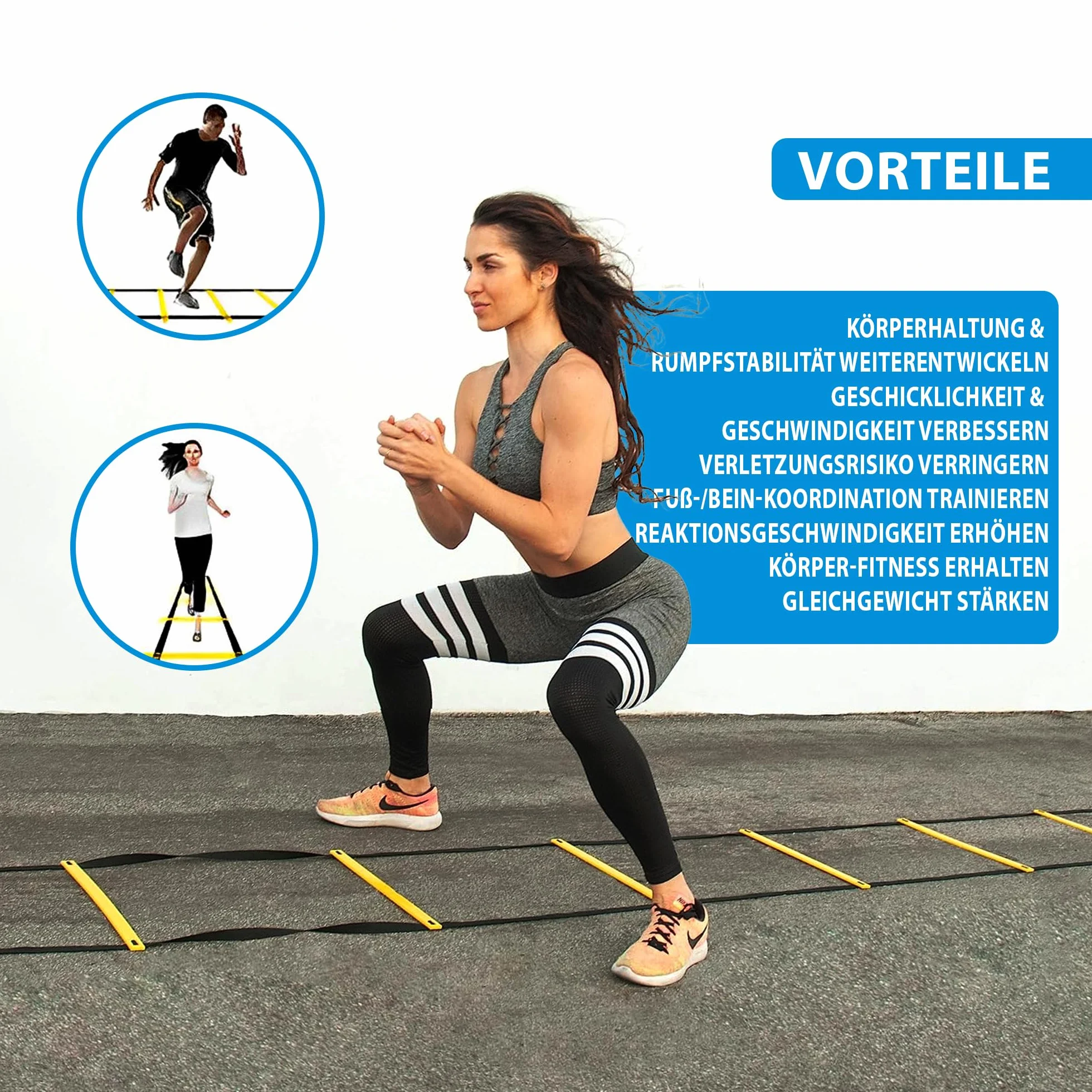 Scala di coordinazione 4m con borsa I Agility Training, Calcio, Basket, Fitness