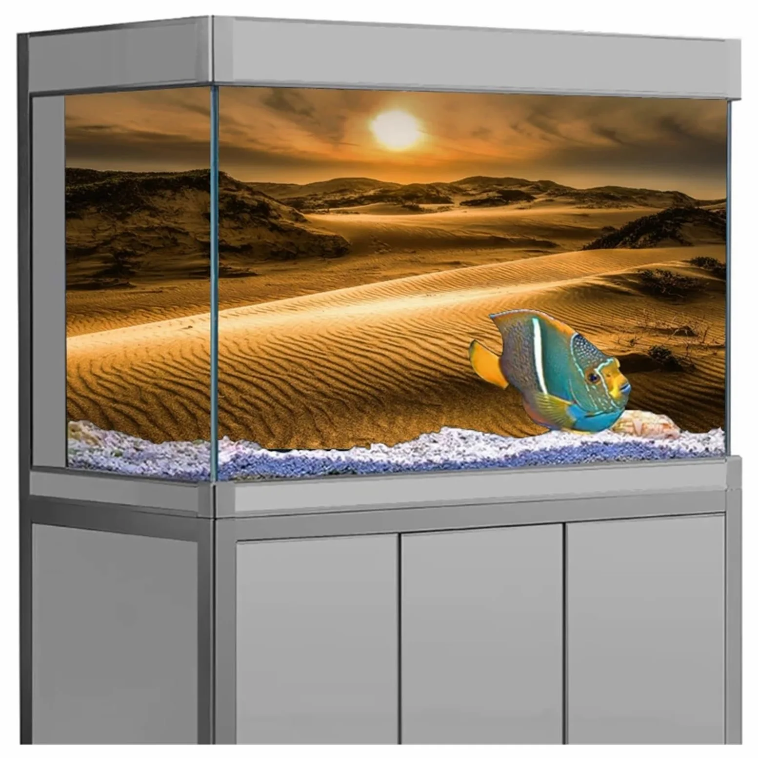 Sfondo Adesivo for Acquario, Sfondo Poster, Decorazione for nel Deserto, Carta da Parati autoadesiva(50x100cm)