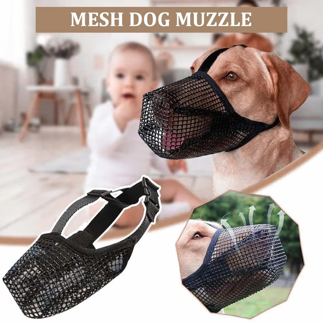 Museruola per Cani, Museruola Traspirante Cani Regolabile, Addestramento A Maschera, Copertura di Piccola Media Grande Taglia
