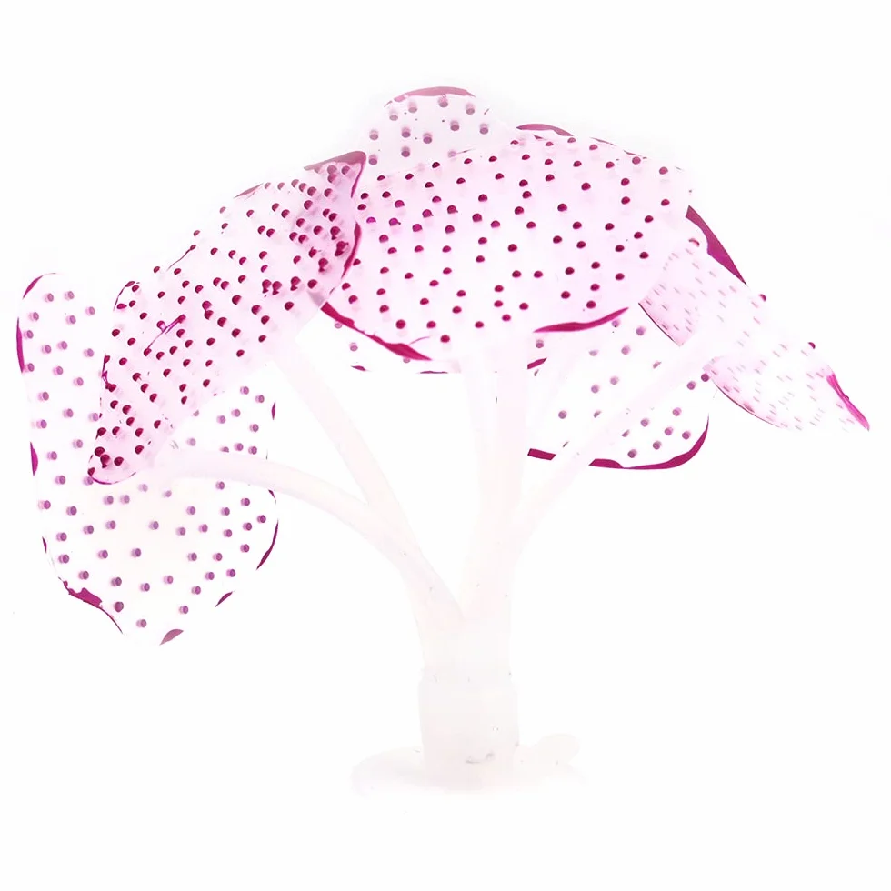 Silicone artificial coral plant decoration aquarium glowing landscape purple