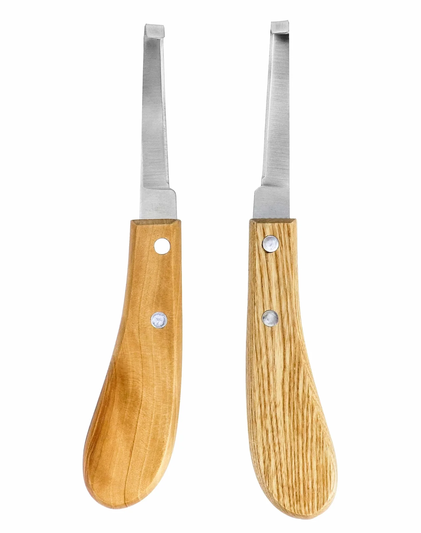 QWORK® 2 Pezzi coltelli per zoccoli, 21.5 cm raschietto per zoccoli destrimani e mancini, coltello per zoccoli con impugnatura ergonomica, per bovini, ovini, cavalli