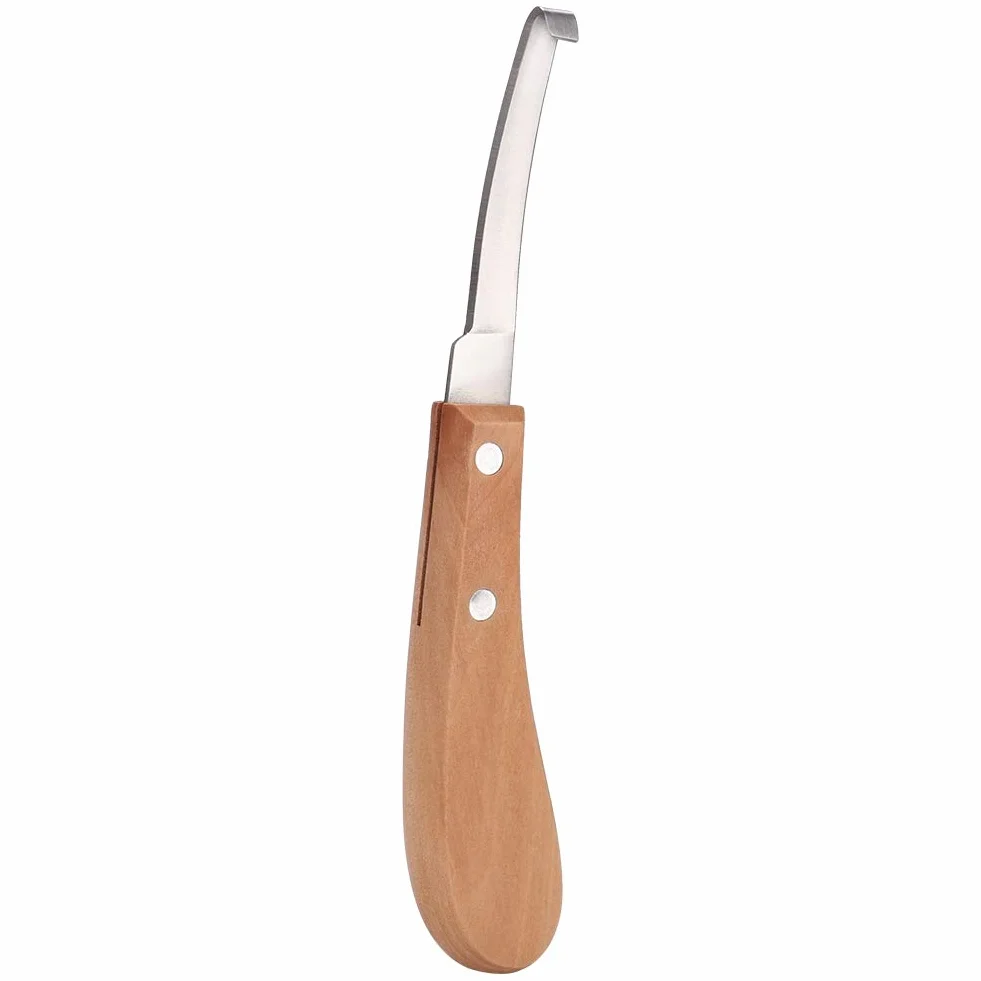Luqeeg Coltello per Zoccoli Affilati, Strumenti per Maniscalco Sinistro O Destro, Strumento per Tagliare I Coltelli per Zoccoli in Acciaio al Carbonio per Bovini, 8,5 Pollici (Mano Destra Dritta)