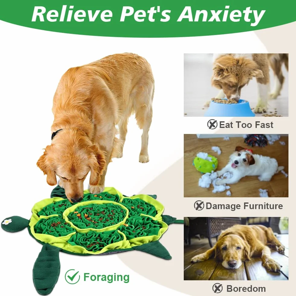 OSDUE Tappeto Olfattivo Cane, 50 cm Foraggiamento Tappeto per Cani Addestramento Foraggiamento di Animali Lavabile Antiscivolo Tappetino Puzzle di Snuffle Giocattolo per Cani Attivazione Mentale Cane