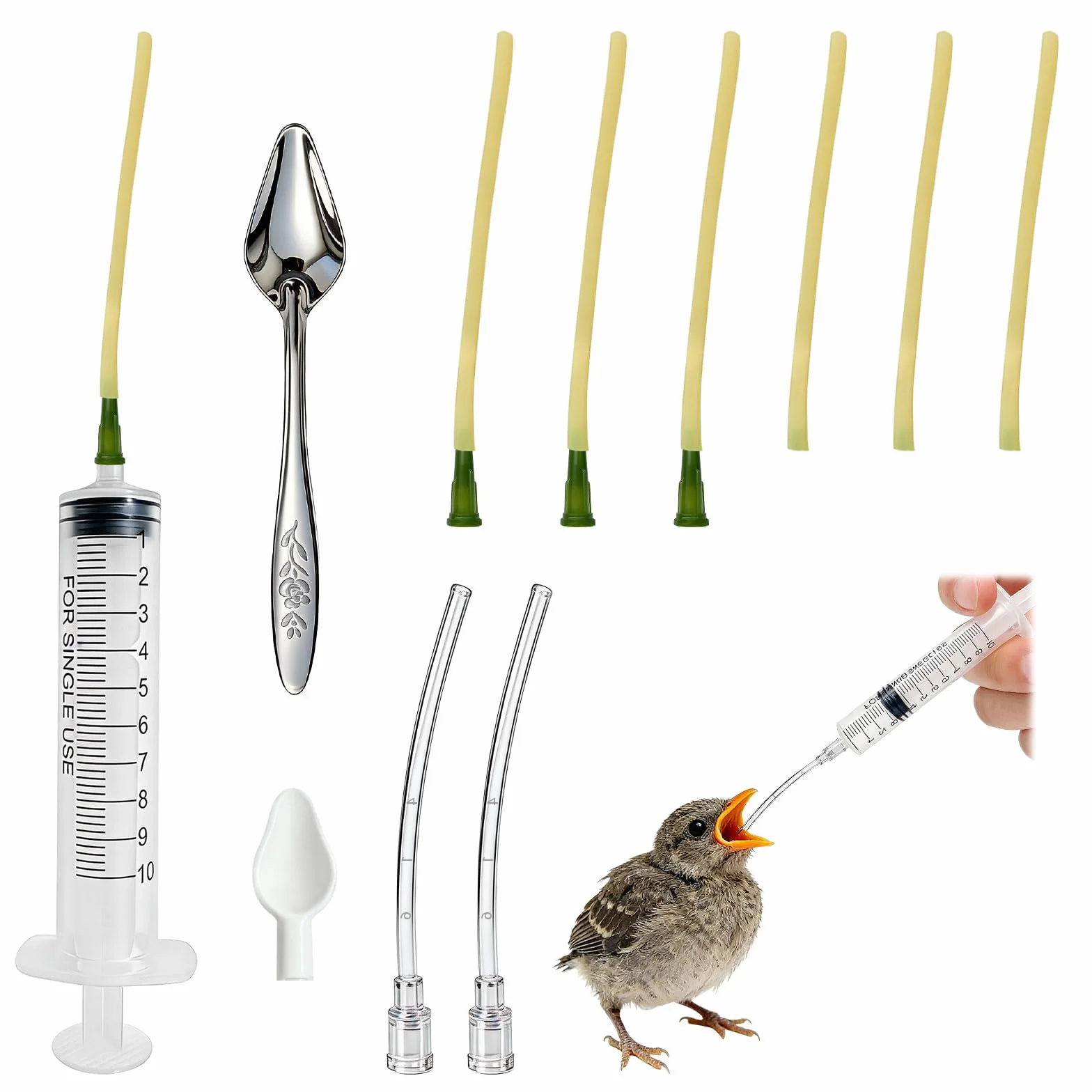 16 Pezzi Alimentatore Pappagalli, Siringhe 10 ml Trasparente Uccelli Alimentazione, Siringhe per Uccelli Giovani, per Rettili e Piccoli Animali Domestici per L'alimentazione Liquida