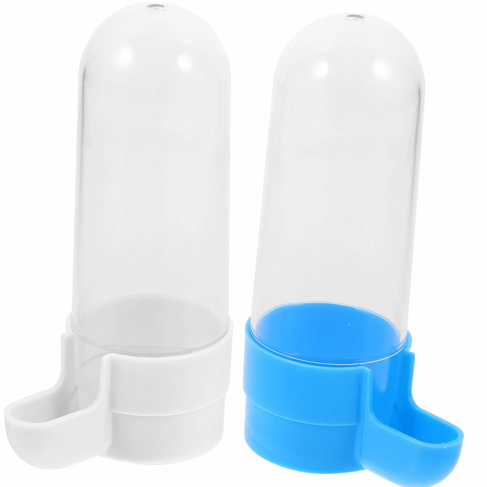 YARNOW Contenitore per Acqua e Cibo per Uccelli in Pvc 2 Pezzi Apertura Allargata per Alimentazione Automatica per Pappagalli e Uccelli di Piccola Taglia Colore Casuale