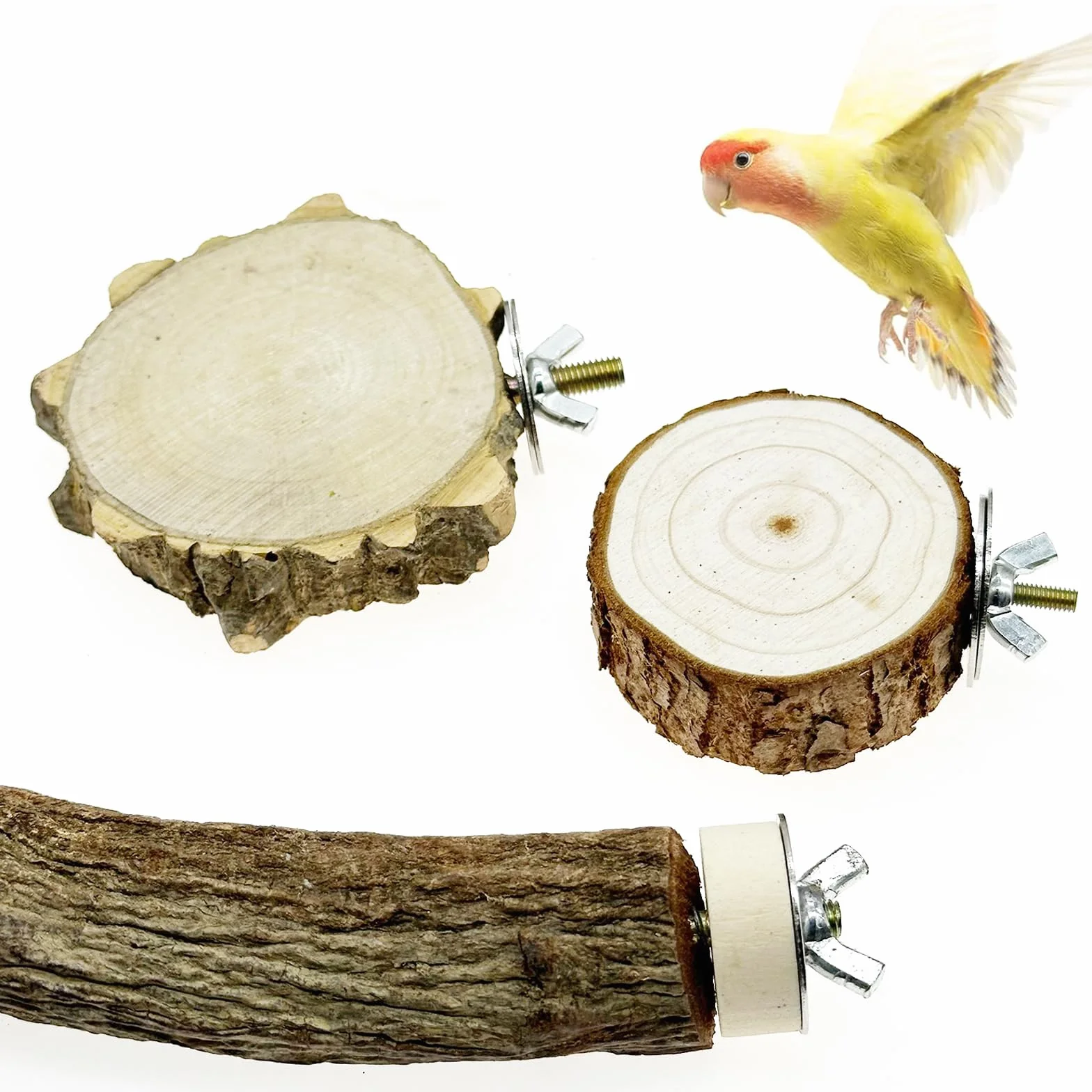 8 Pz Posatoi in Legno di Uccelli, U Forma Posatoi per Uccelli, Posatoi in Legno per Uccelli Legno Naturale per Cacatua, Cocorite