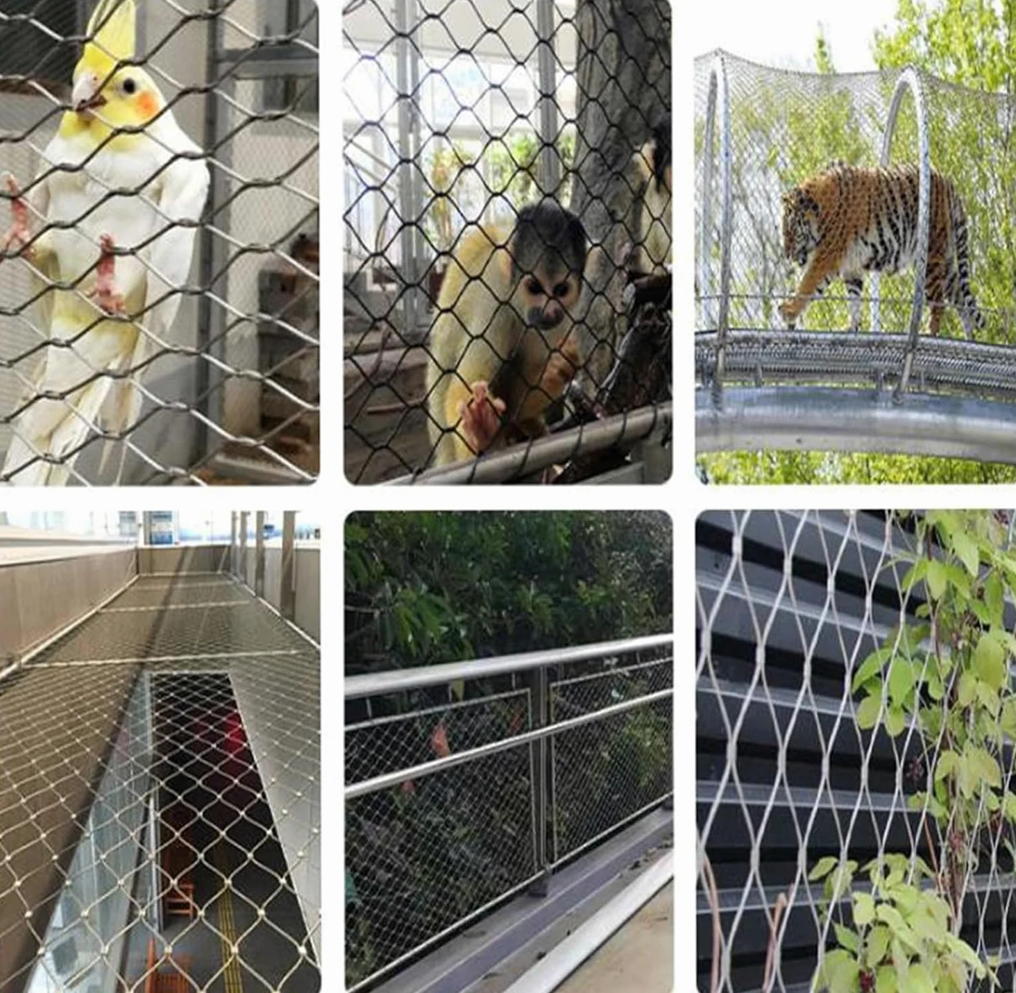 Rete in Corda di Acciaio Inossidabile 304 Rete Flessibile per Gabbia per pollame per Animali, Rete in Corda Metallica per Recinzione, Rete anticaduta ad Alta Quota per Scale da Balcone da gi