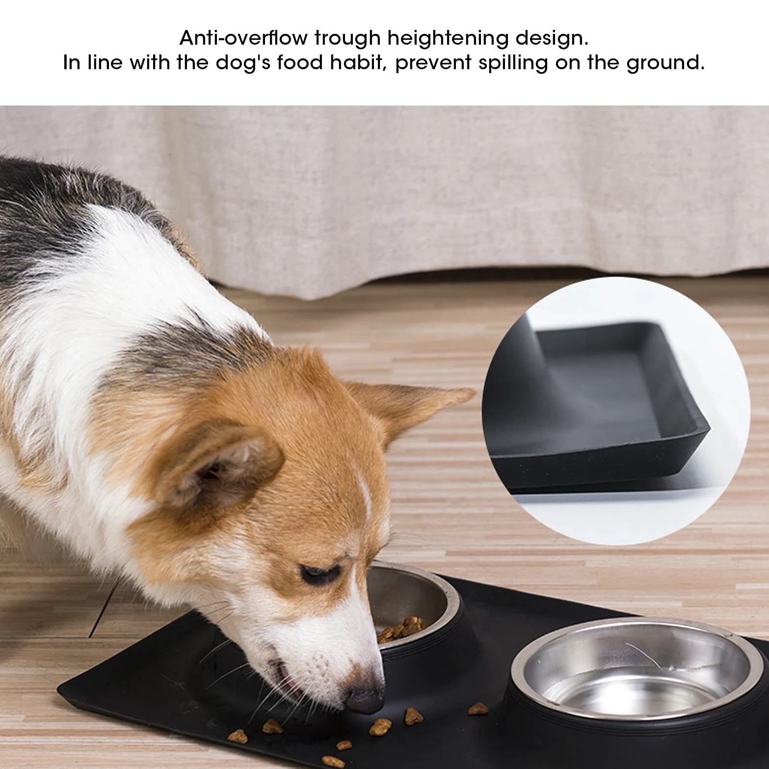 Confezione da 2 ciotole pieghevoli per cani, ciotole pieghevoli per animali domestici, in silicone grigio, antiscivolo, pieghevoli, per cani e gatti di piccola e media taglia, per viaggi, escursioni e