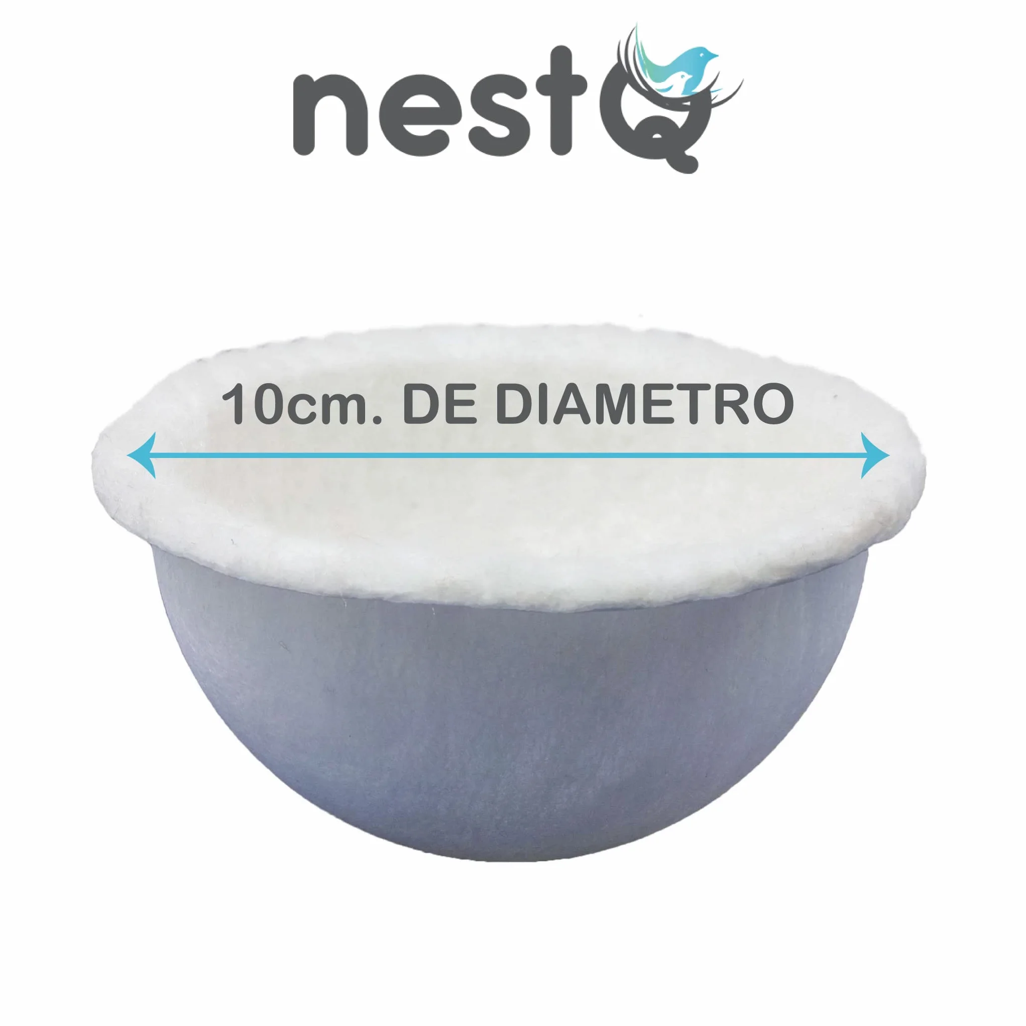 12 Unità Nido per Canarini in Poliestere - Ricambio Universale per Nidi a Cestello/Coppa, 10x10cm