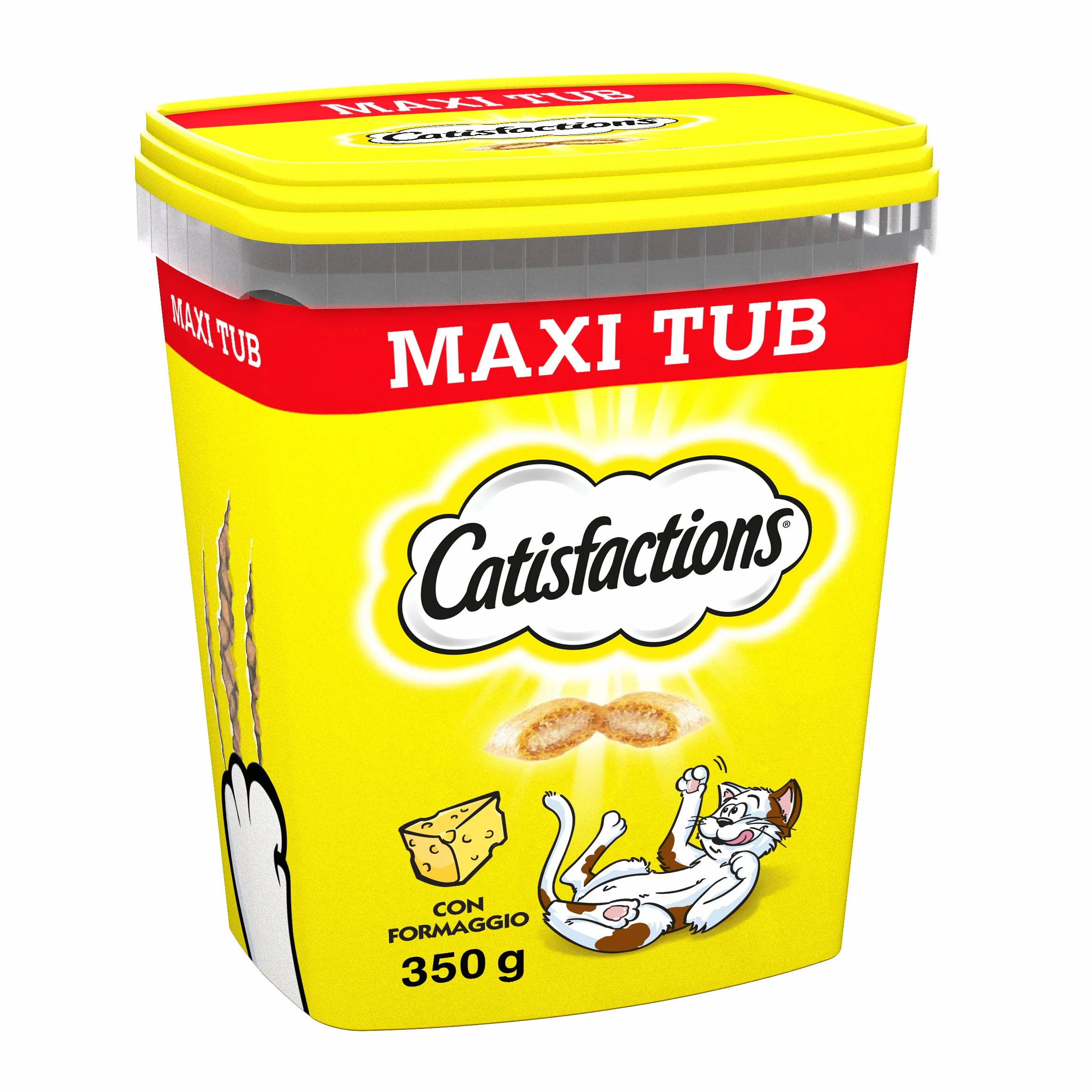 Catisfactions Snack per gatto Formaggio 700g 2 Maxi Tub 350g