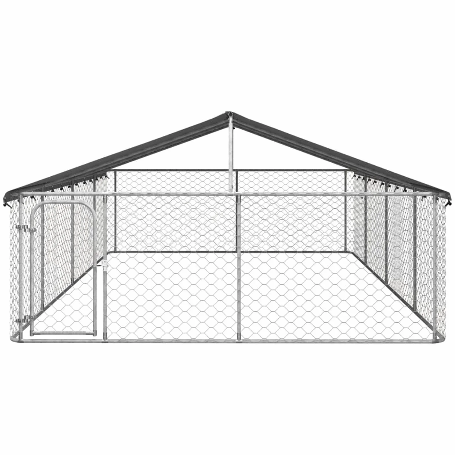 Tidyard Gabbia per Cani da Esterno con Tetto 600x300x150 cm, Gabbia Grande in Acciaio, Recinto per Cani Esterno