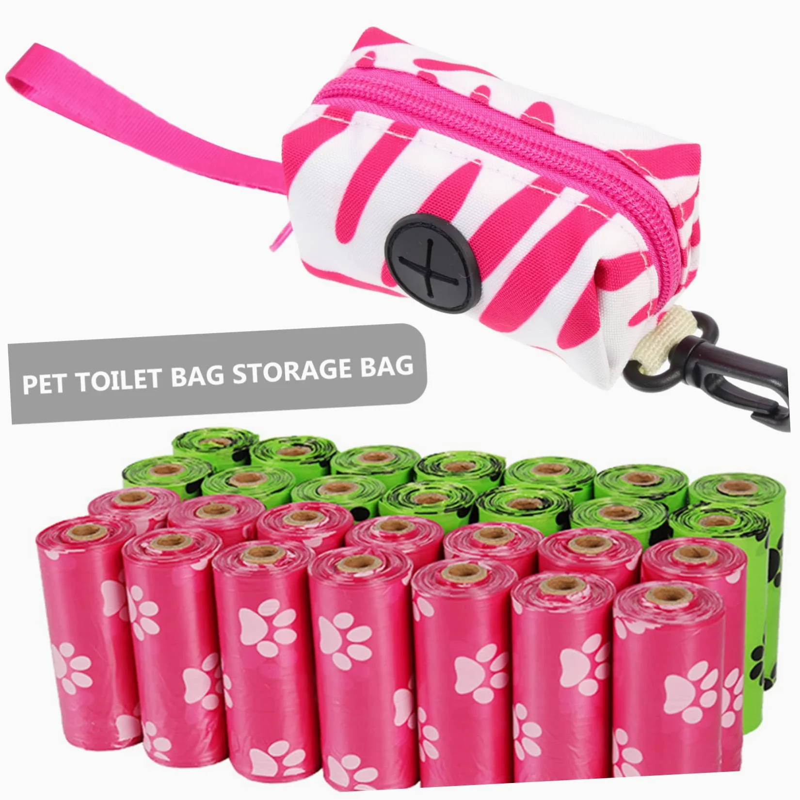 Beavorty 5pezzi Dispenser Portatile per Sacchetti per Escrementi Cane Sacchetti per Accessorio per e Escursioni