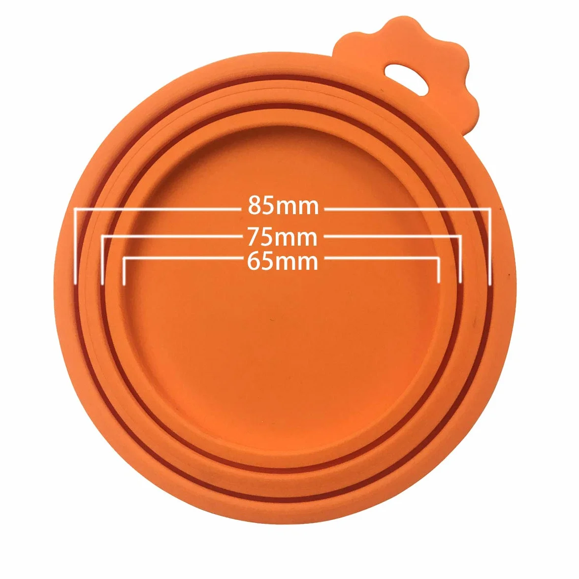 Coperchi per scatolette di Cibo per Animali, 3 Misure, Lavabili in lavastoviglie, Senza BPA, in Silicone, universali, Colore Arancione (3 PCS)