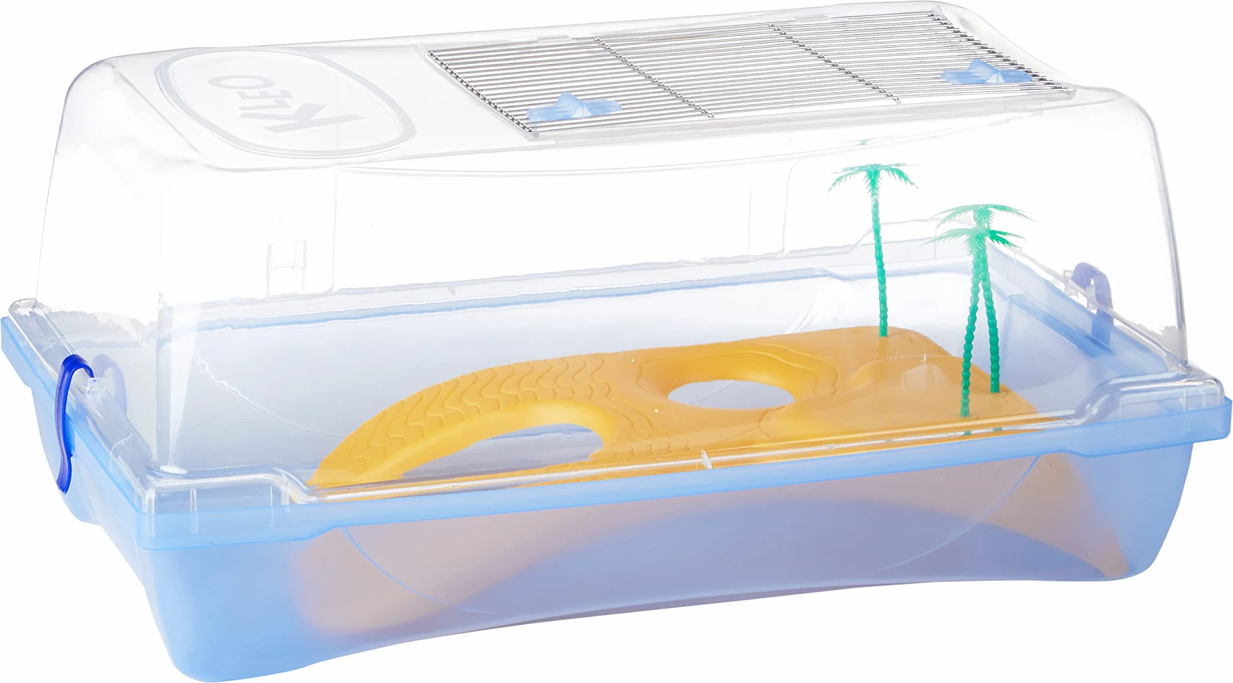 ARQUIVET Tortuguera Kleo - Acquaterrario con isola e palme per tartarughe - Tartaruga in plastica - Tortuguero per casa e giardino - Tartarughe adulte e piccole - 57 x 33 x 25 cm
